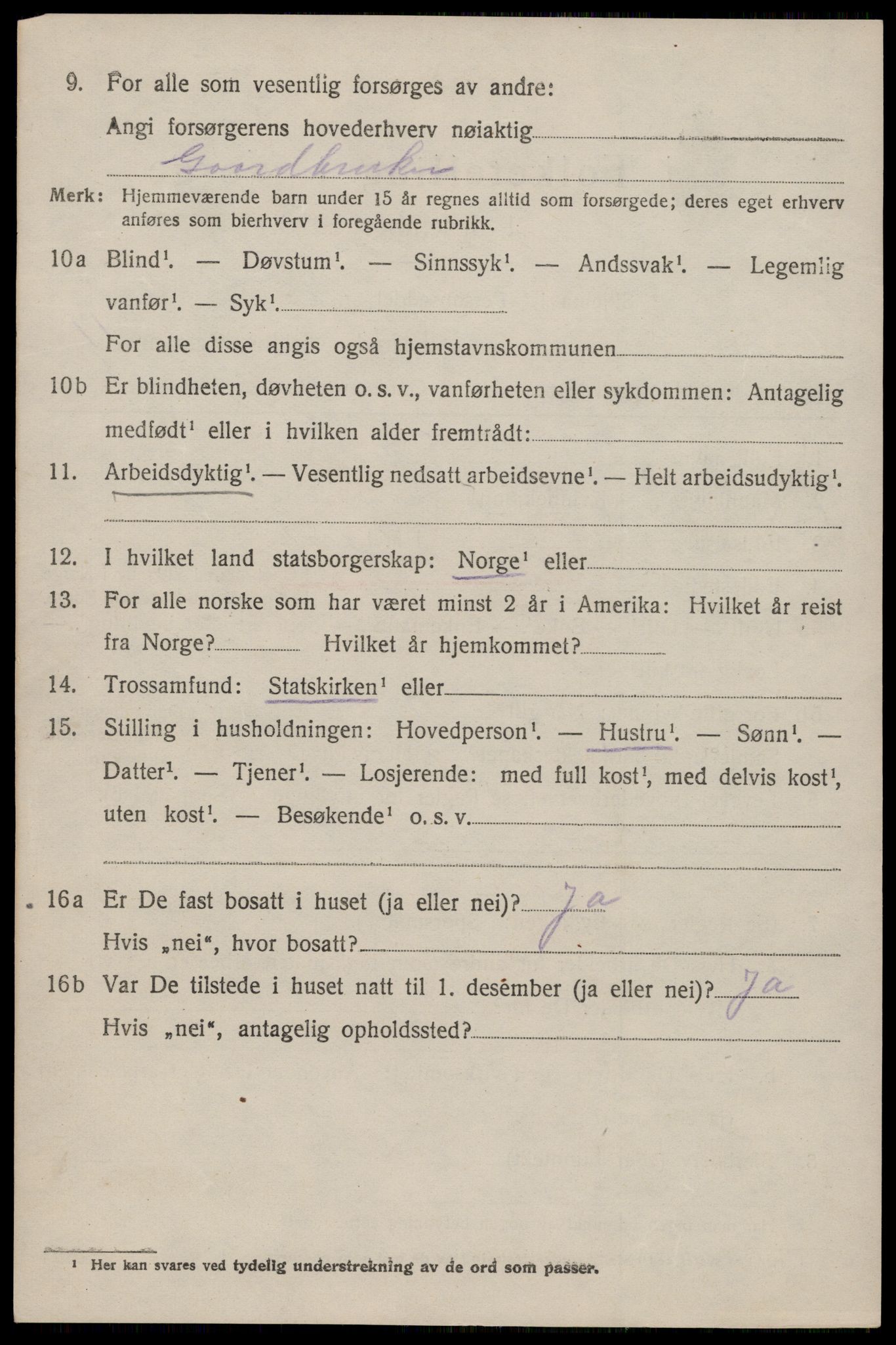 SAST, 1920 census for Hetland, 1920, p. 24542