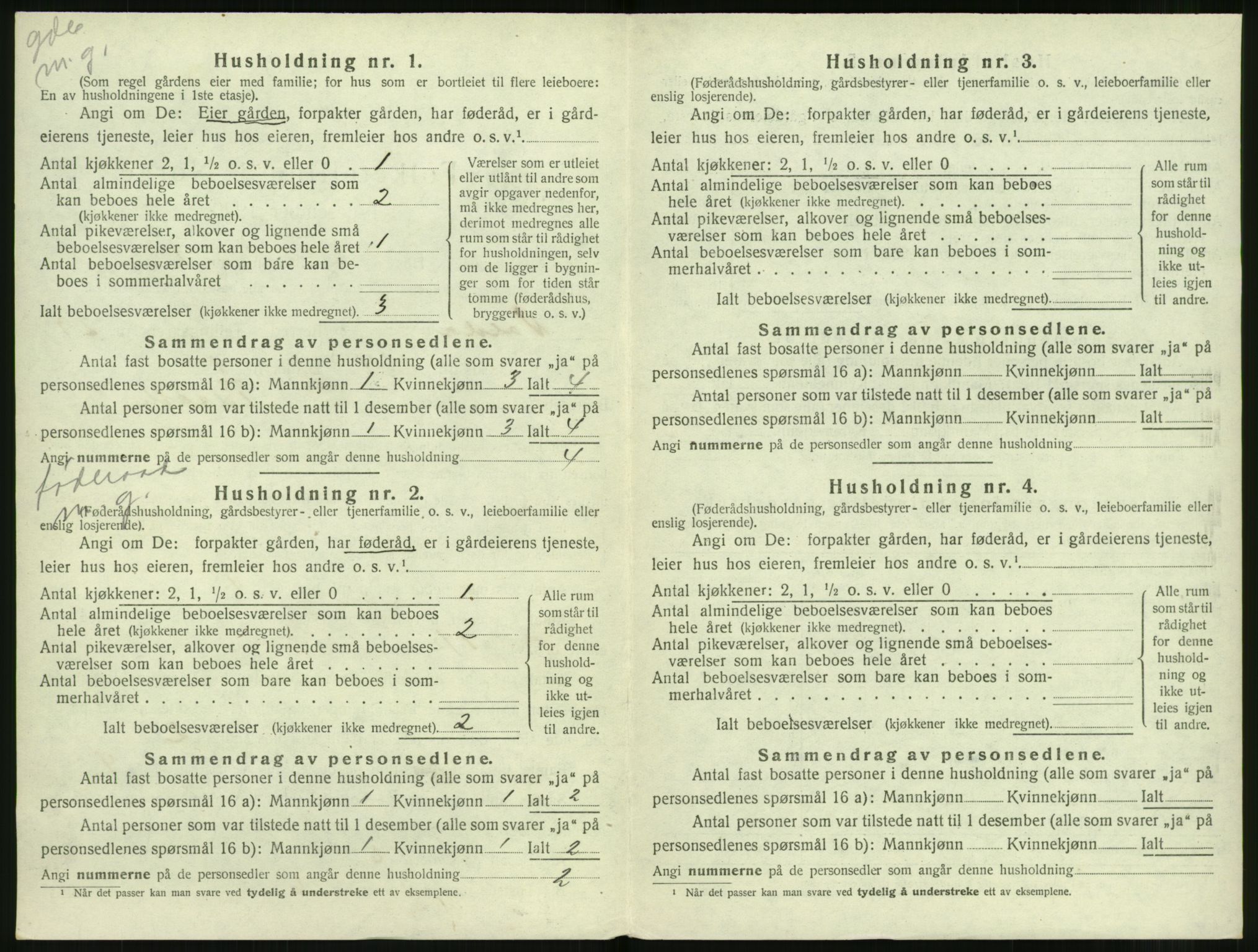 SAT, 1920 census for Volda, 1920, p. 1815