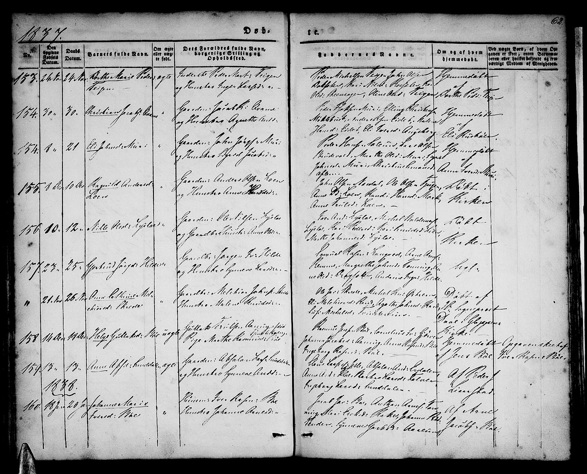 Stryn Sokneprestembete, AV/SAB-A-82501: Parish register (official) no. A 1, 1832-1845, p. 62