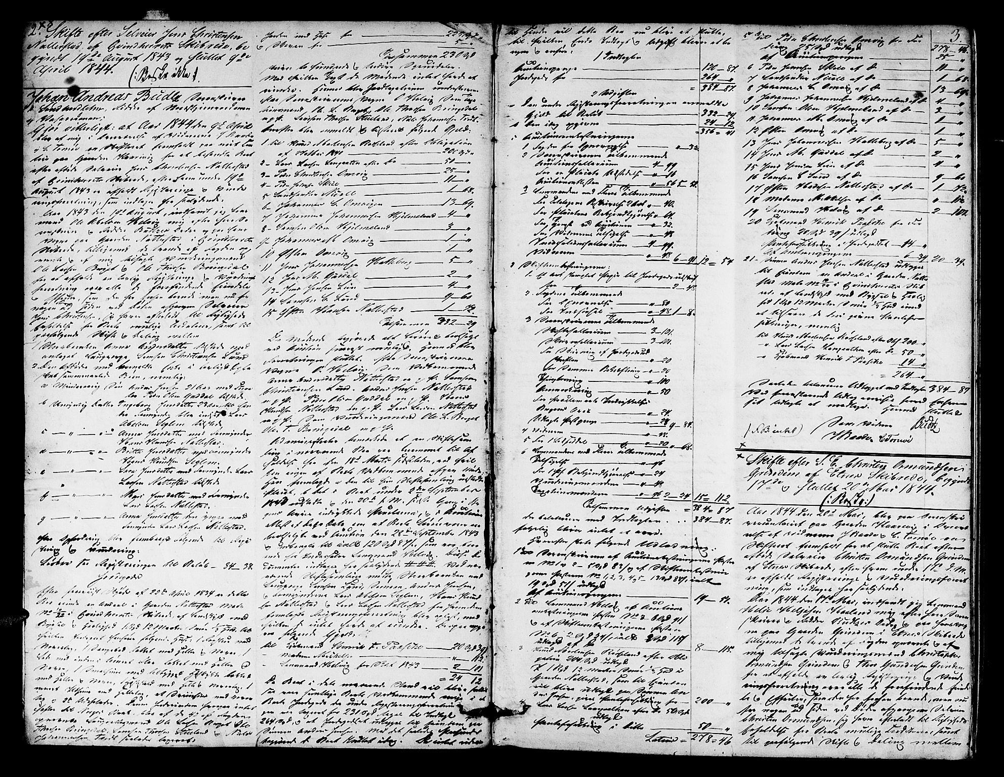 Sunnhordland sorenskrivar, AV/SAB-A-2401/1/H/Ha/Hae/L0004: Skifteprotokollar. Skånevik, Etne, Fjelberg og Kvinnherad. Register i protokoll, 1844-1859, p. 2-3
