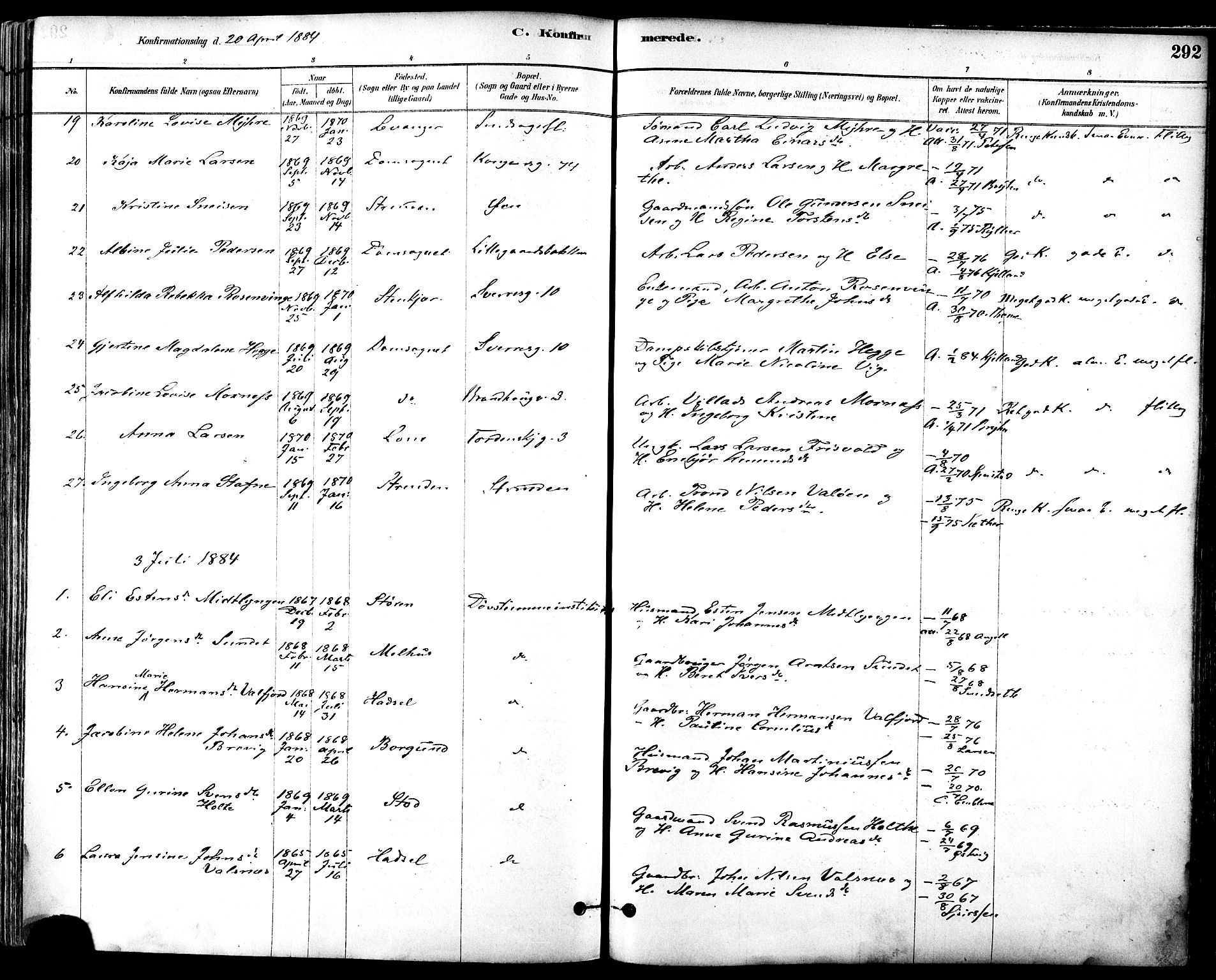 Ministerialprotokoller, klokkerbøker og fødselsregistre - Sør-Trøndelag, AV/SAT-A-1456/601/L0057: Parish register (official) no. 601A25, 1877-1891, p. 292