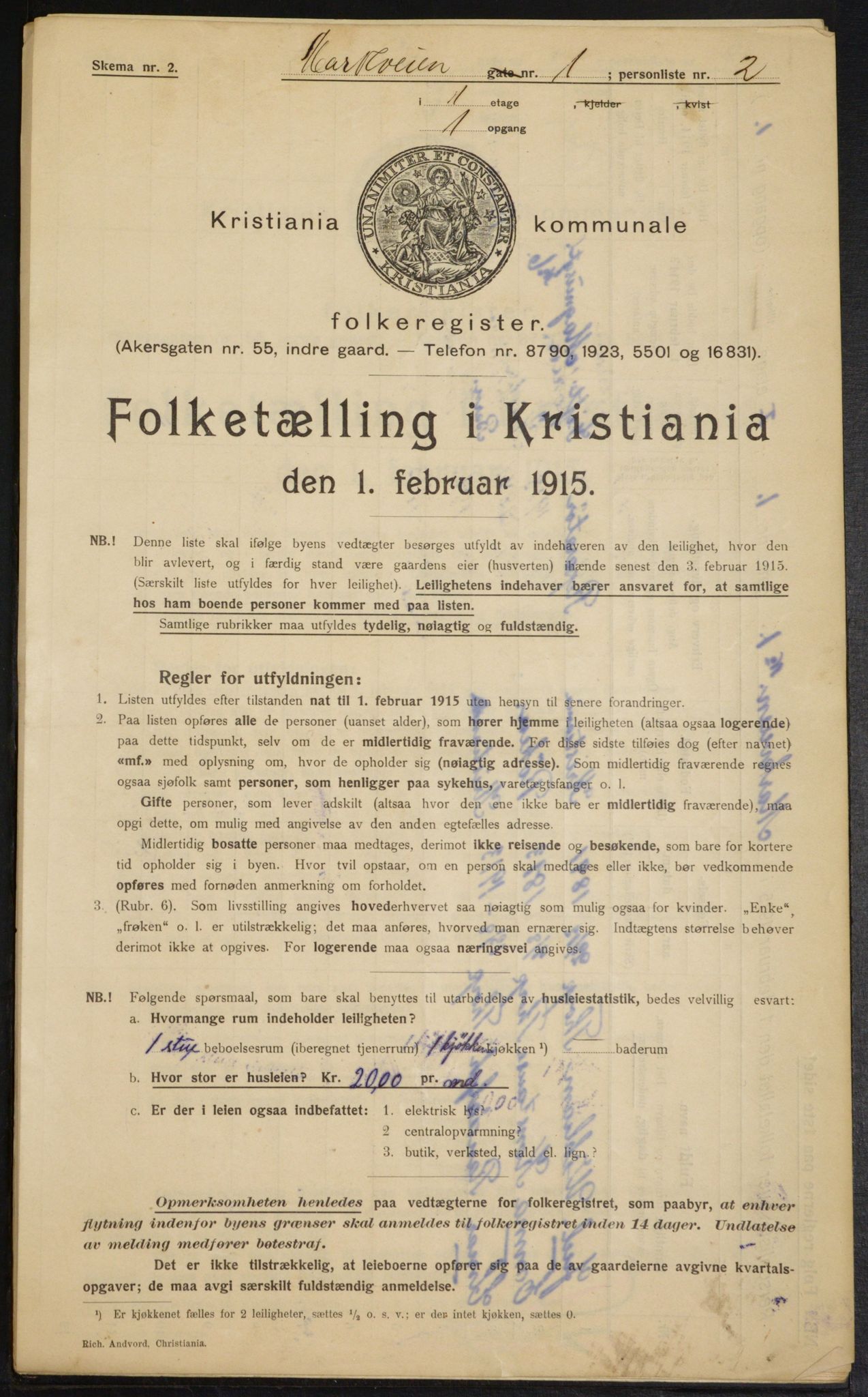 OBA, Municipal Census 1915 for Kristiania, 1915, p. 62329