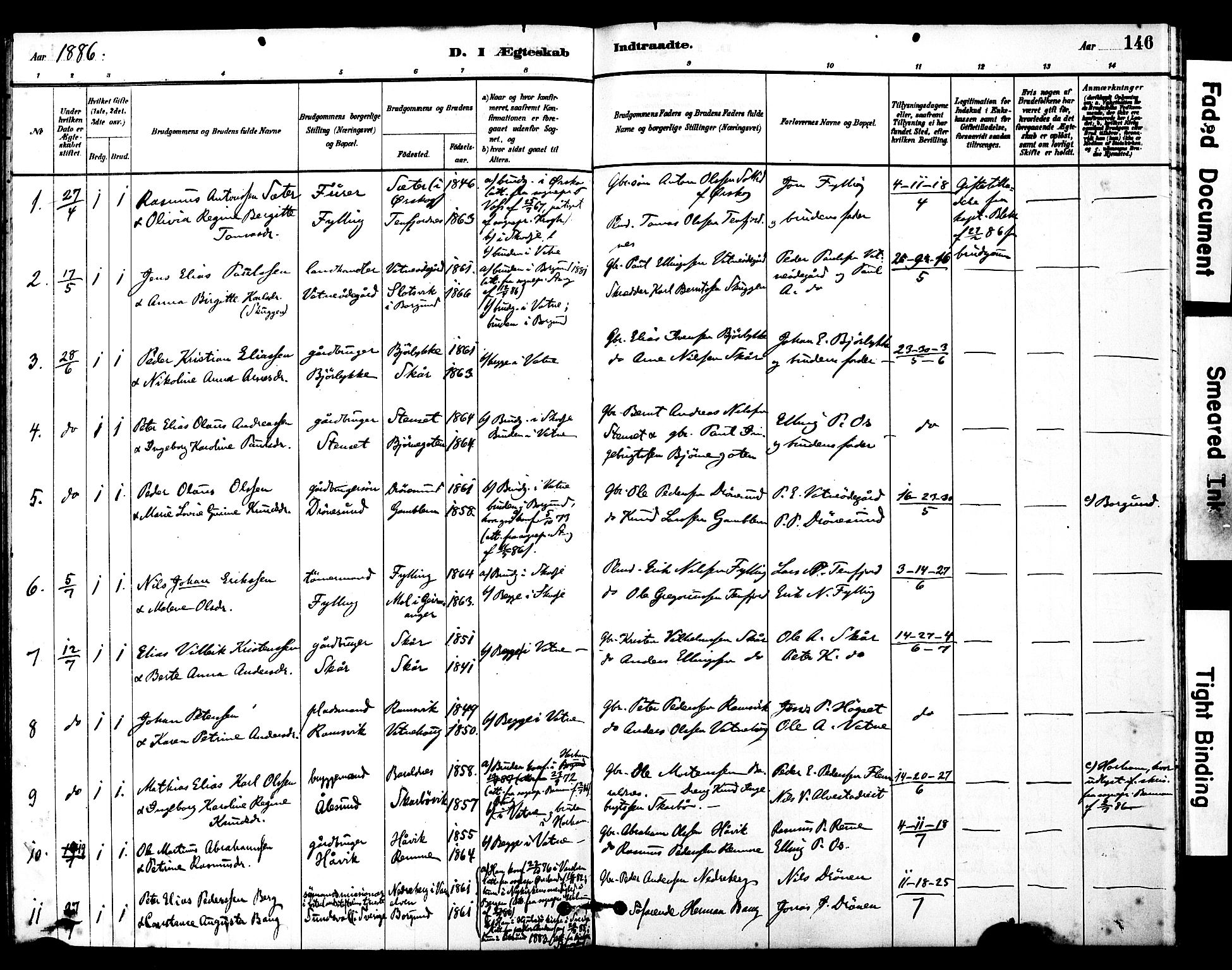 Ministerialprotokoller, klokkerbøker og fødselsregistre - Møre og Romsdal, SAT/A-1454/525/L0374: Parish register (official) no. 525A04, 1880-1899, p. 146
