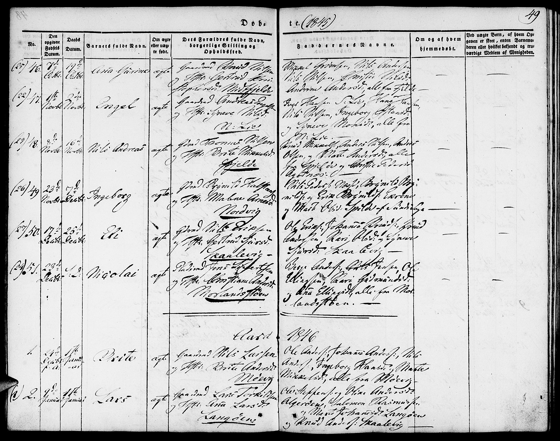 Fjell sokneprestembete, SAB/A-75301/H/Haa: Parish register (official) no. A 1, 1835-1850, p. 49