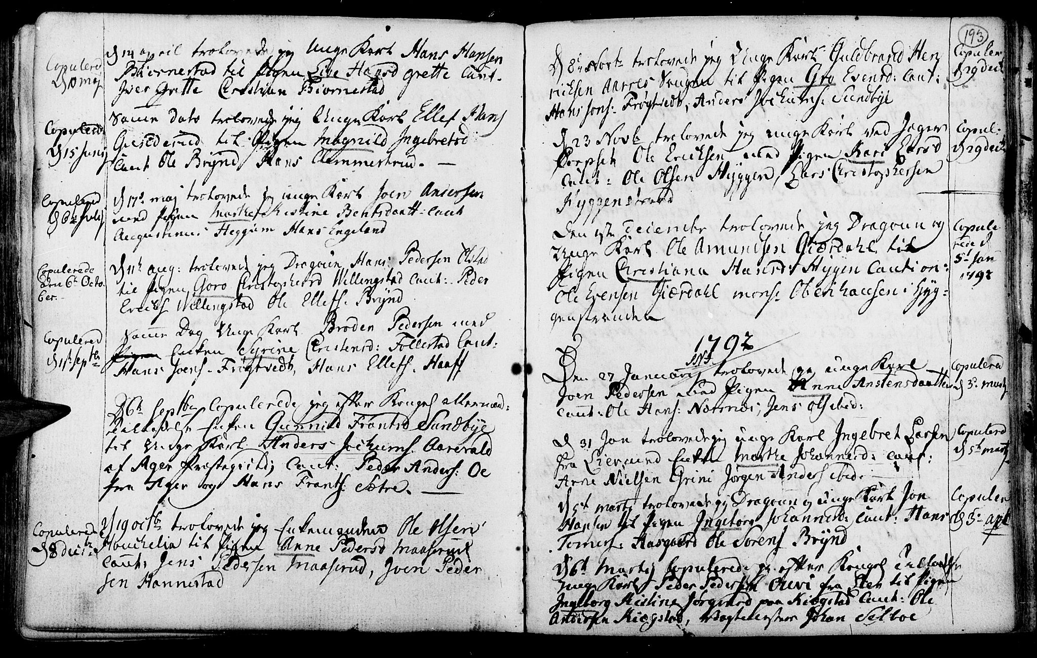 Røyken kirkebøker, SAKO/A-241/F/Fa/L0003: Parish register (official) no. 3, 1782-1813, p. 193