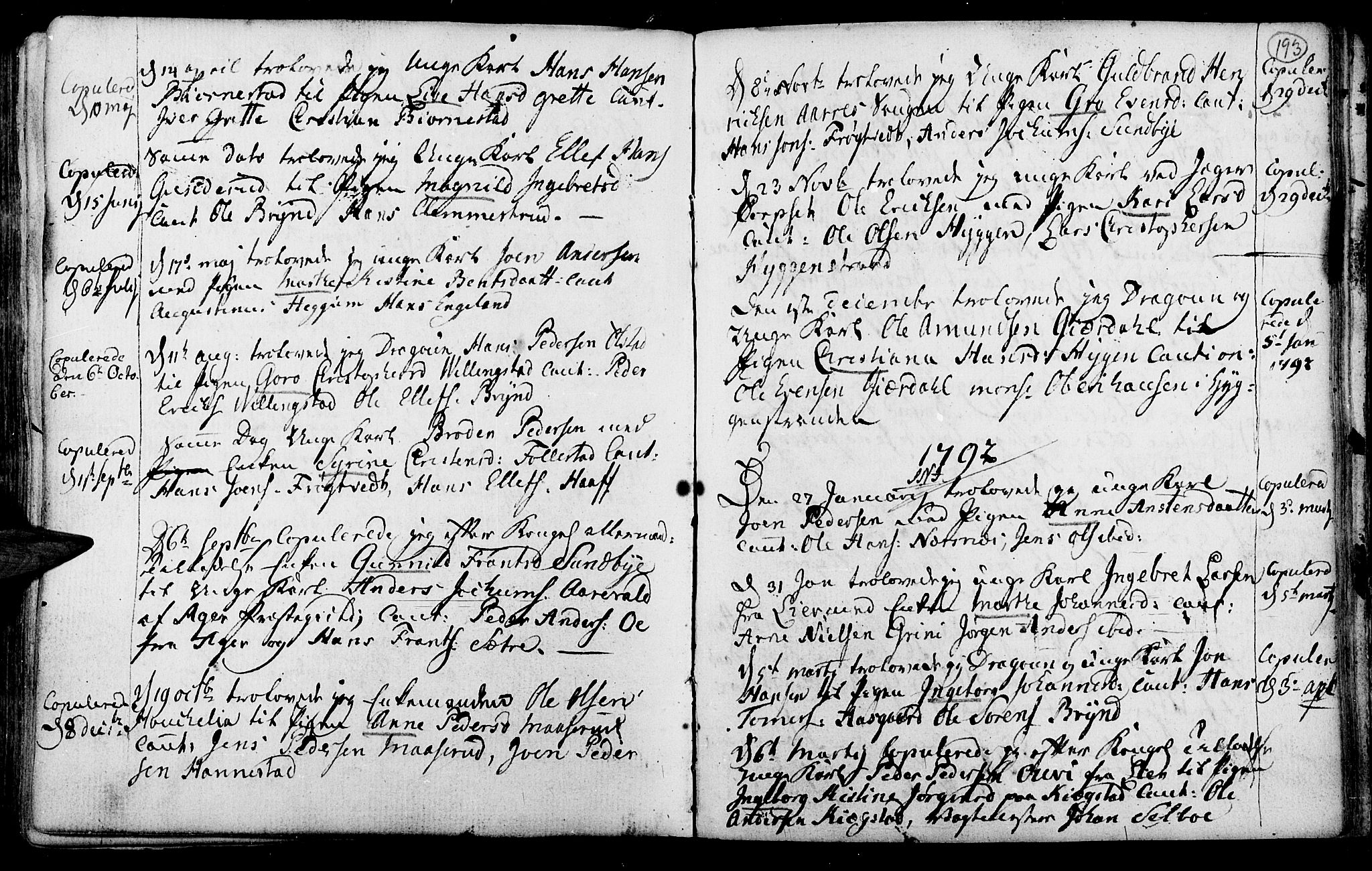 Røyken kirkebøker, AV/SAKO-A-241/F/Fa/L0003: Parish register (official) no. 3, 1782-1813, p. 193