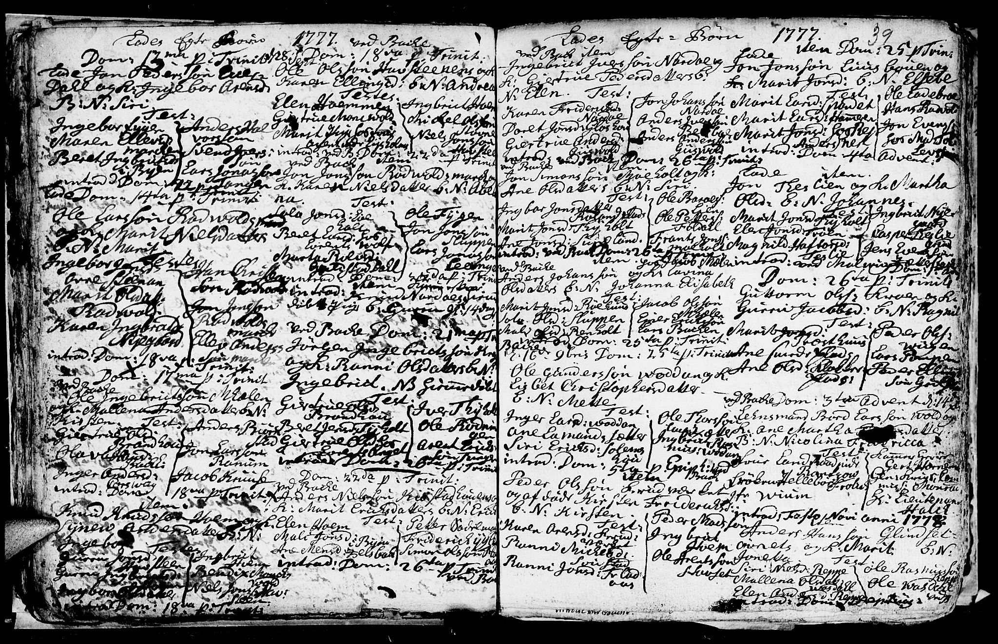 Ministerialprotokoller, klokkerbøker og fødselsregistre - Sør-Trøndelag, SAT/A-1456/606/L0305: Parish register (copy) no. 606C01, 1757-1819, p. 39