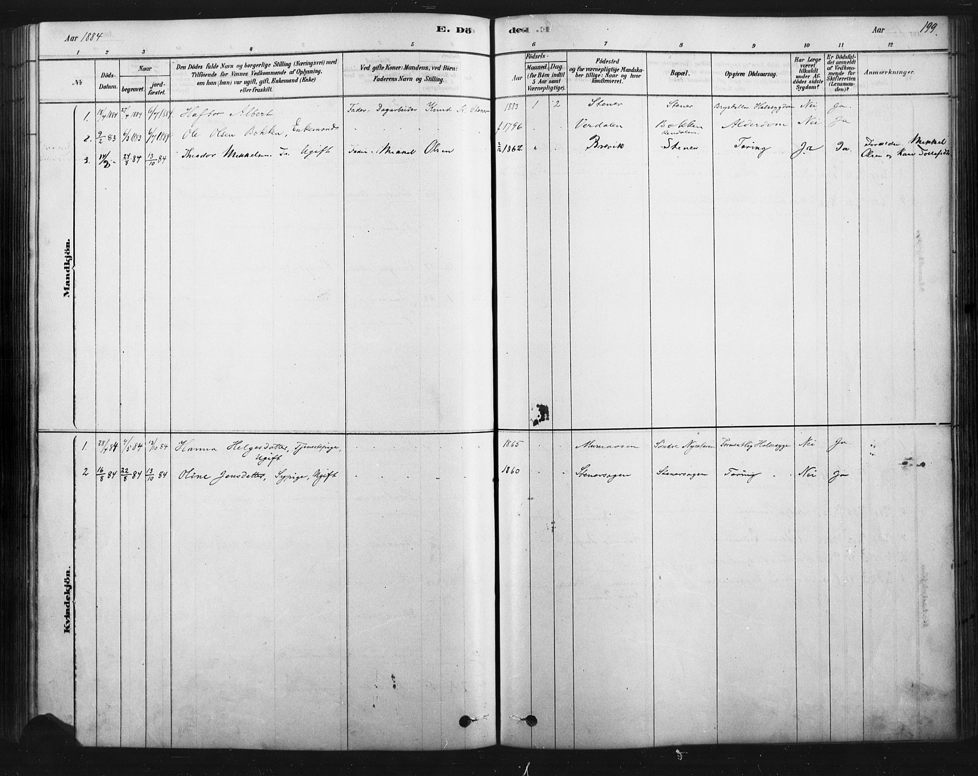 Åmot prestekontor, Hedmark, SAH/PREST-056/H/Ha/Haa/L0012: Parish register (official) no. 12, 1878-1901, p. 199