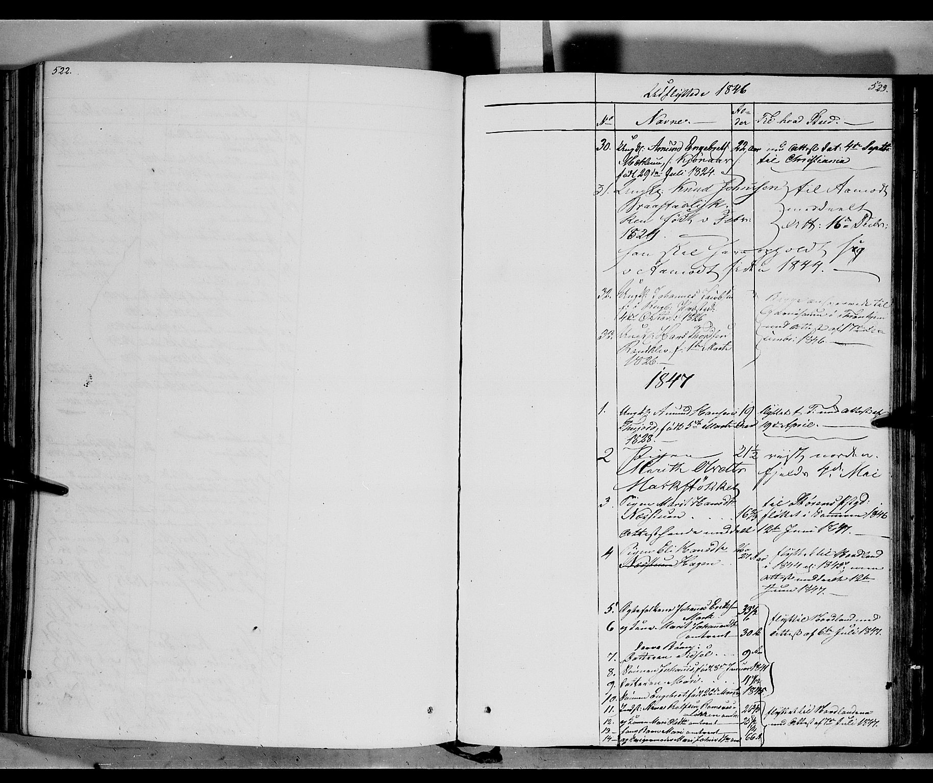 Ringebu prestekontor, SAH/PREST-082/H/Ha/Haa/L0005: Parish register (official) no. 5, 1839-1848, p. 522-523