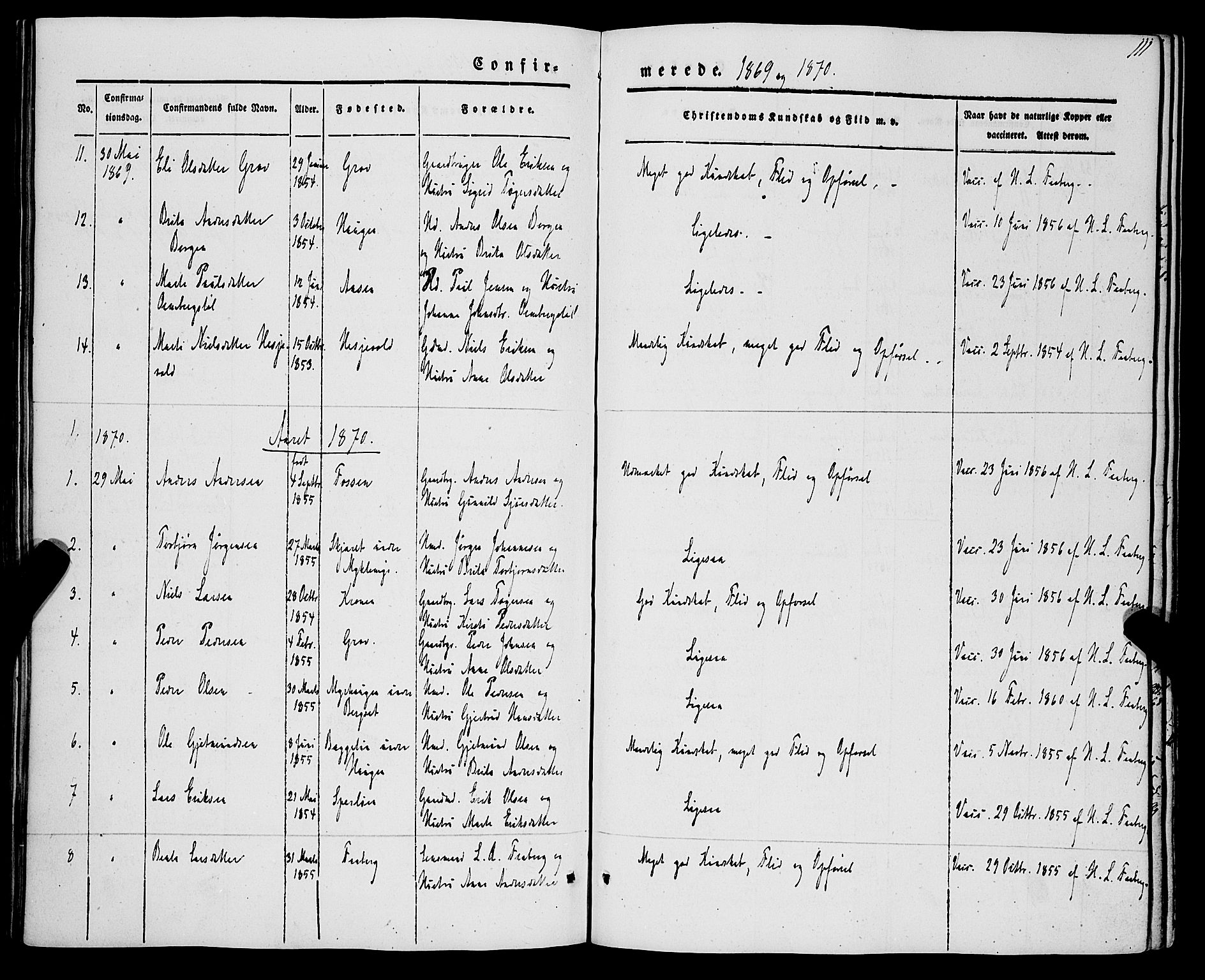 Jostedal sokneprestembete, AV/SAB-A-80601/H/Haa/Haaa/L0005: Parish register (official) no. A 5, 1849-1877, p. 111