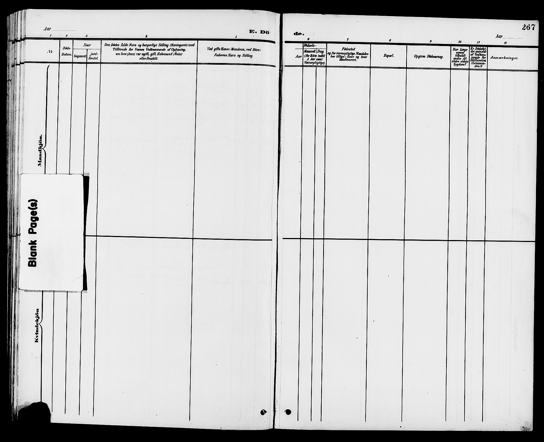 Vestre Toten prestekontor, SAH/PREST-108/H/Ha/Hab/L0010: Parish register (copy) no. 10, 1900-1912, p. 267