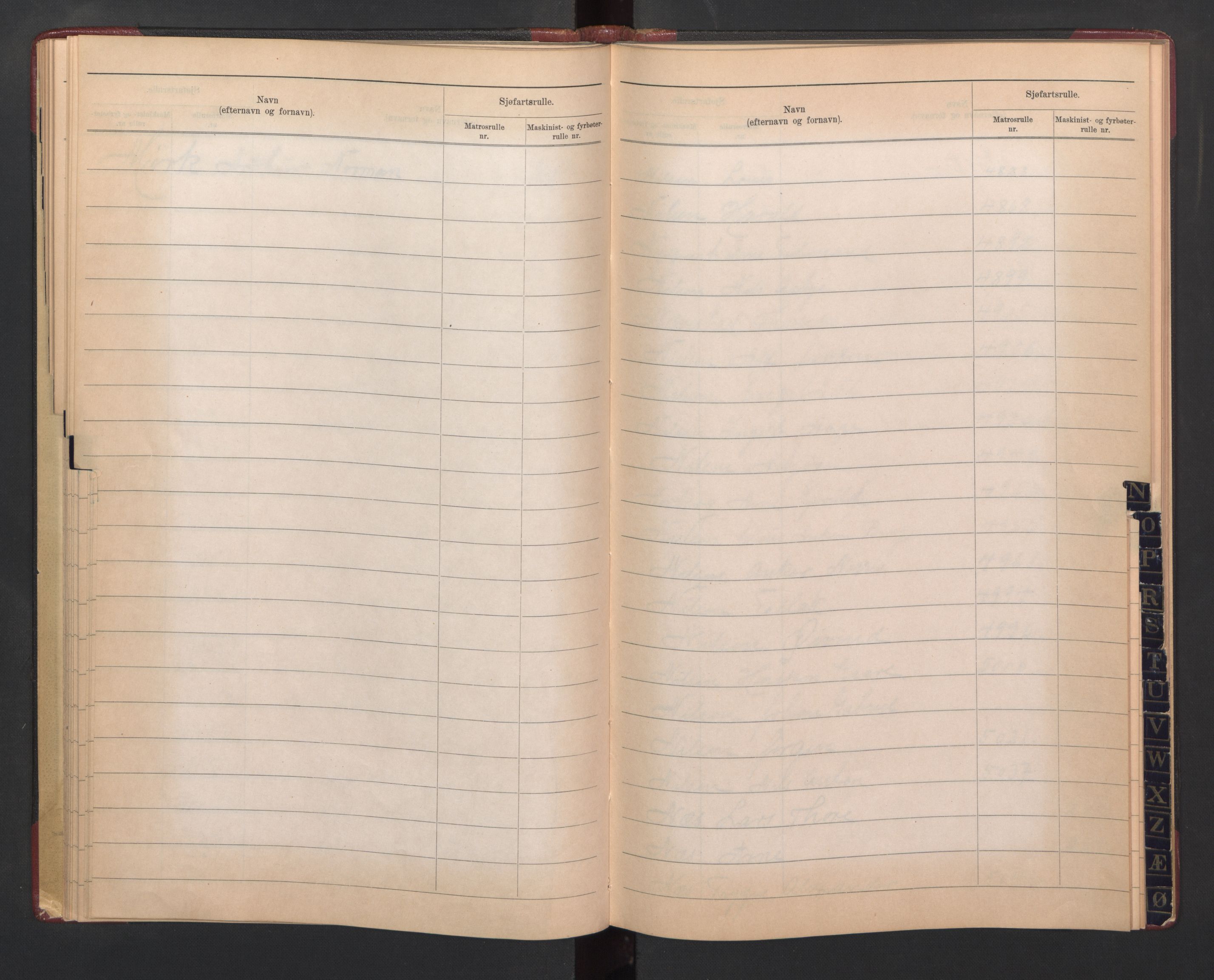 Tvedestrand mønstringskrets, SAK/2031-0011/F/Fb/L0026: Register til hovedrulle A og B, U-42, 1930-1949, p. 33