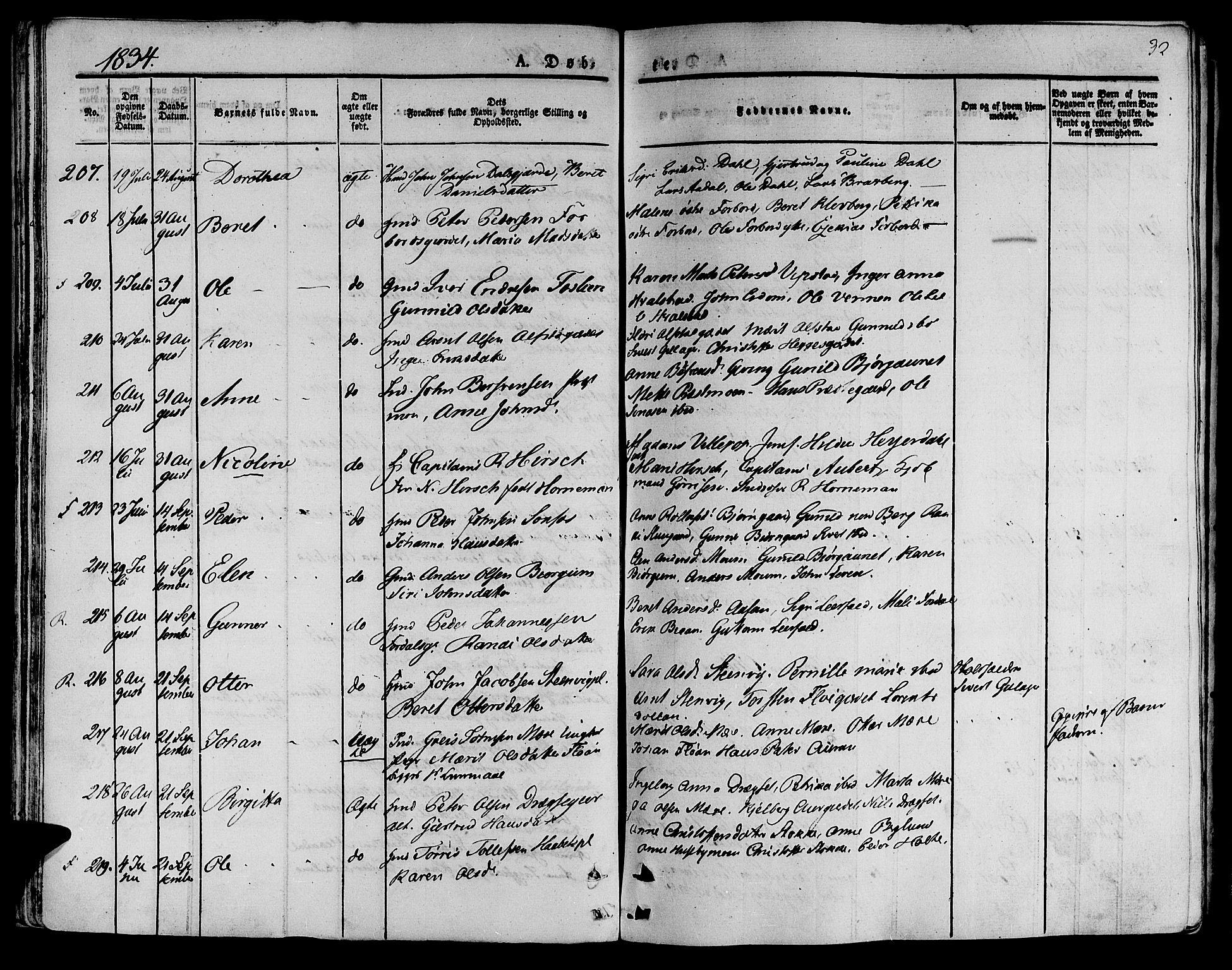 Ministerialprotokoller, klokkerbøker og fødselsregistre - Nord-Trøndelag, SAT/A-1458/709/L0071: Parish register (official) no. 709A11, 1833-1844, p. 32