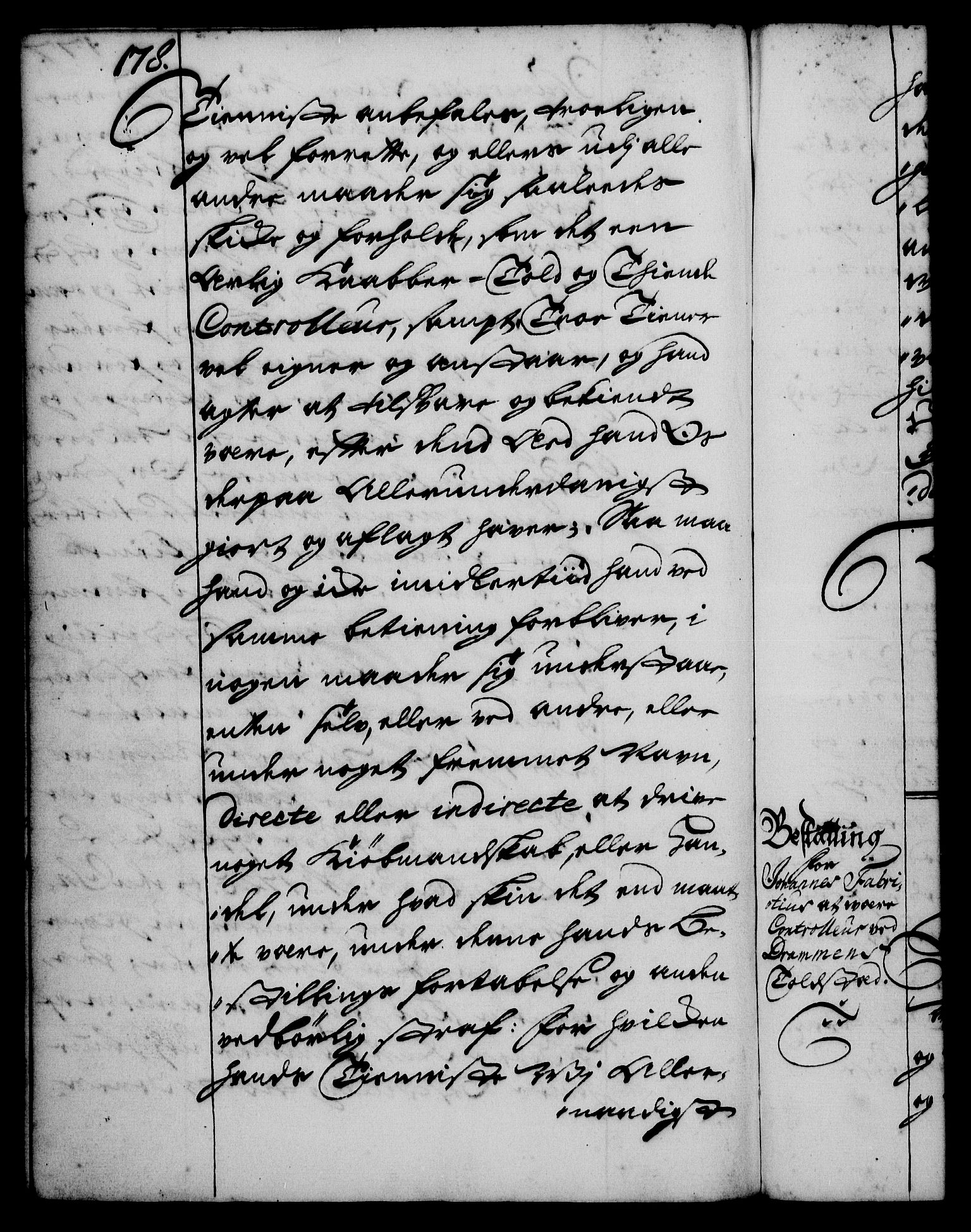 Rentekammeret, Kammerkanselliet, RA/EA-3111/G/Gg/Gge/L0001: Norsk bestallingsprotokoll med register (merket RK 53.25), 1720-1730, p. 178
