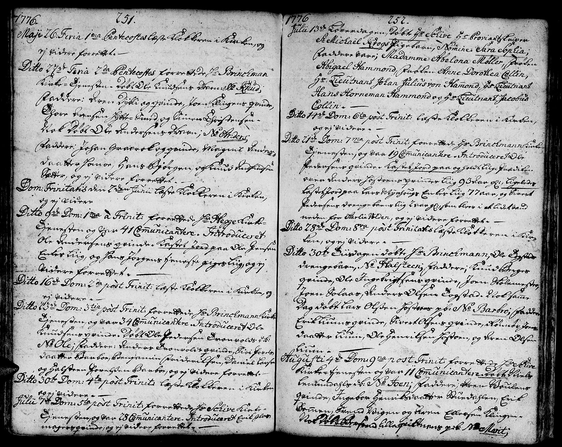 Ministerialprotokoller, klokkerbøker og fødselsregistre - Sør-Trøndelag, SAT/A-1456/671/L0840: Parish register (official) no. 671A02, 1756-1794, p. 251-252