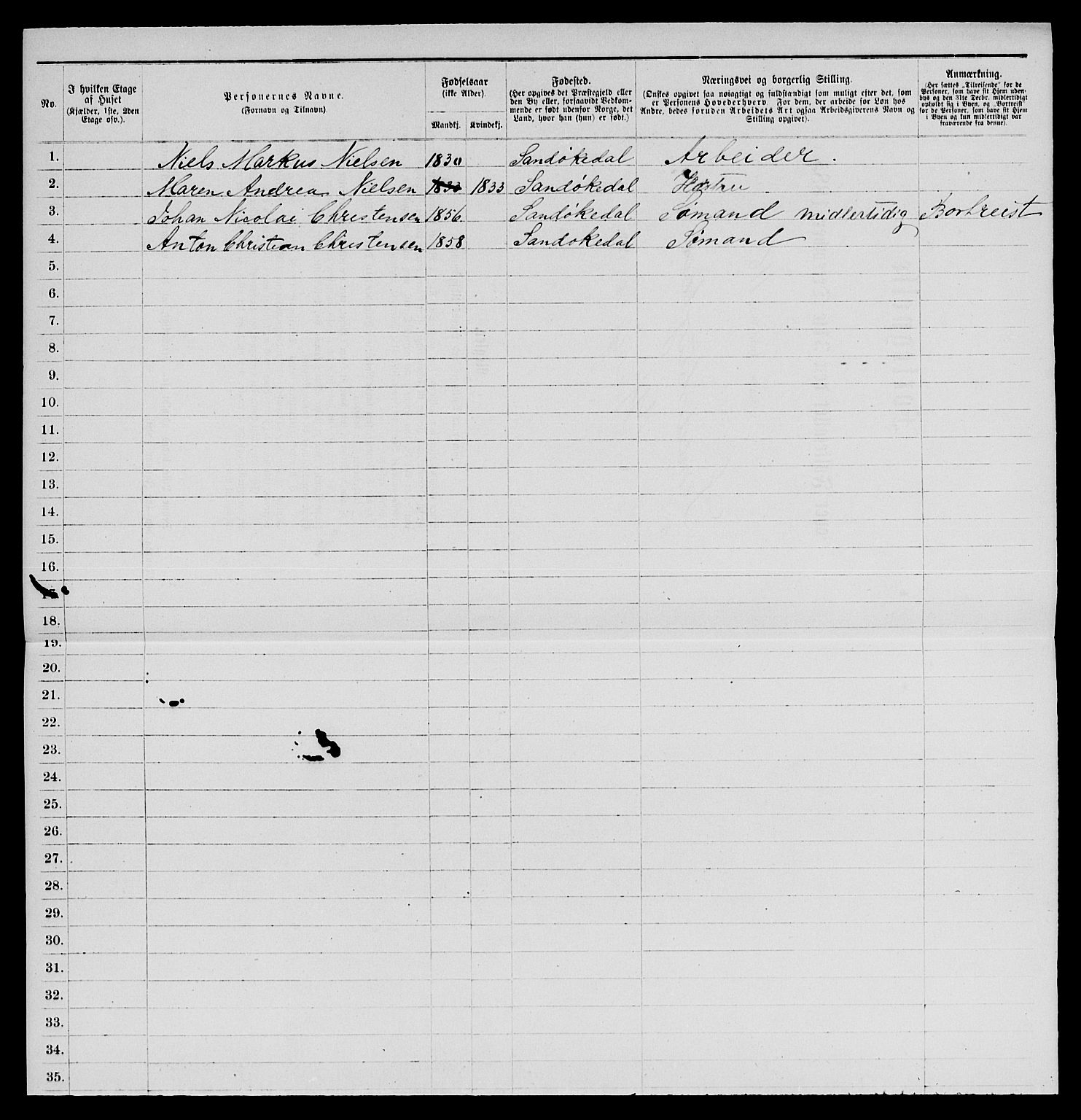 SAKO, 1885 census for 0801 Kragerø, 1885, p. 236