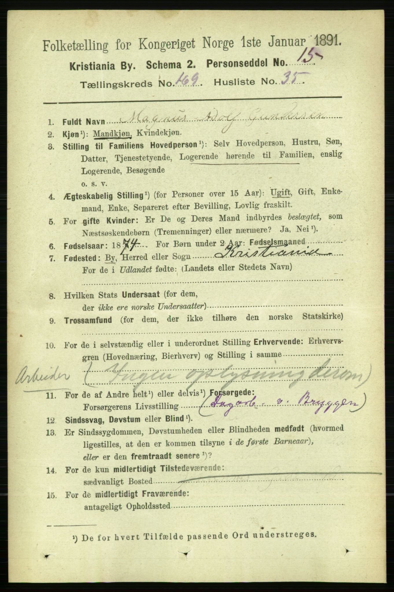 RA, 1891 census for 0301 Kristiania, 1891, p. 99335