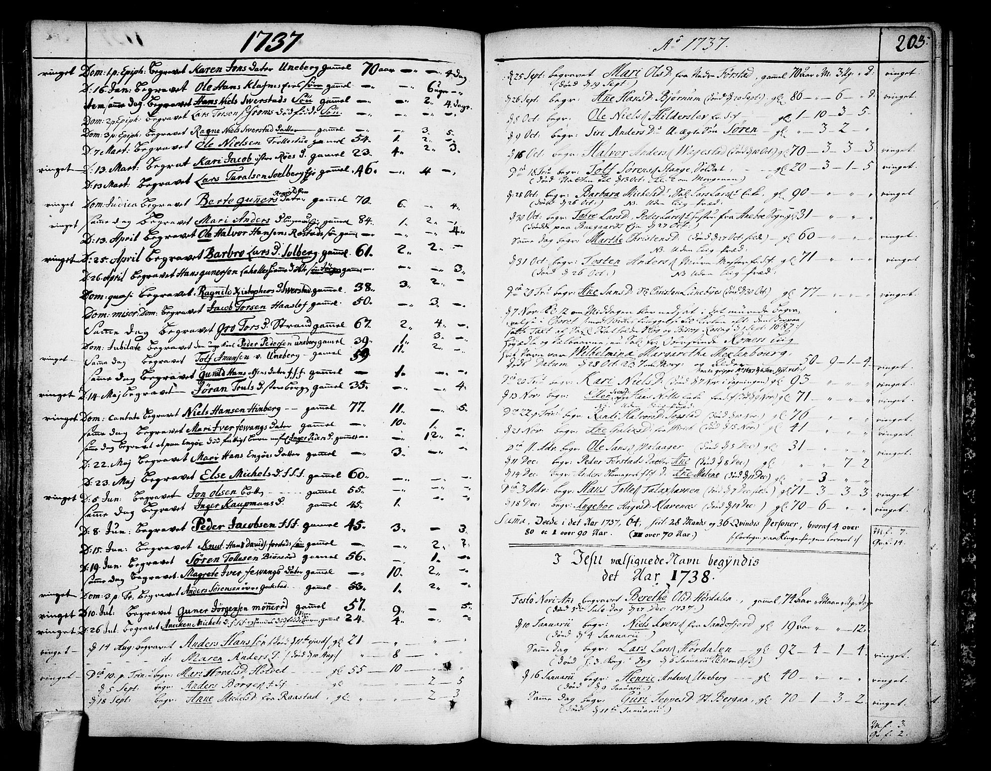 Sandar kirkebøker, SAKO/A-243/F/Fa/L0002: Parish register (official) no. 2, 1733-1788, p. 203