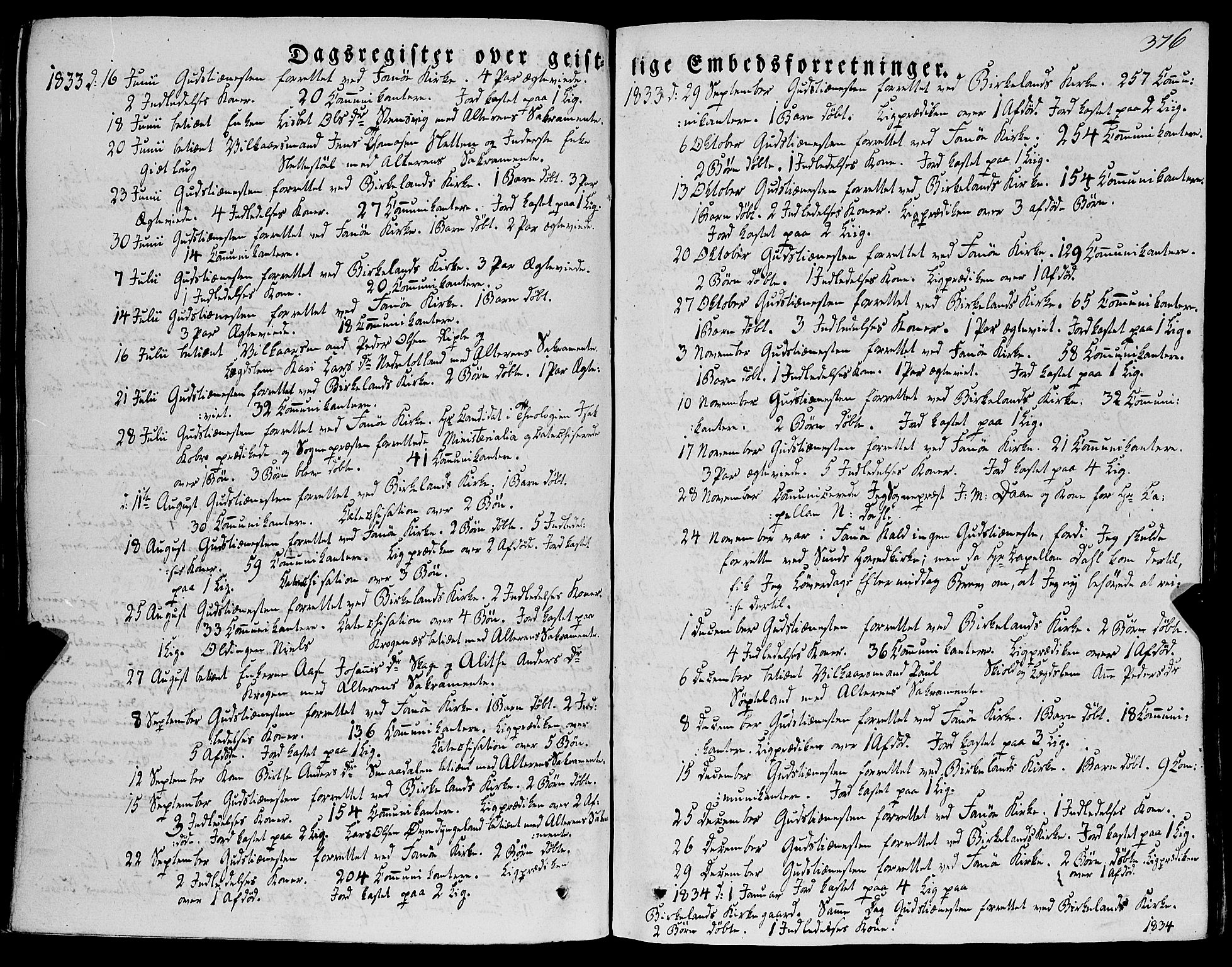 Fana Sokneprestembete, SAB/A-75101/H/Haa/Haaa/L0008: Parish register (official) no. A 8, 1829-1851, p. 376
