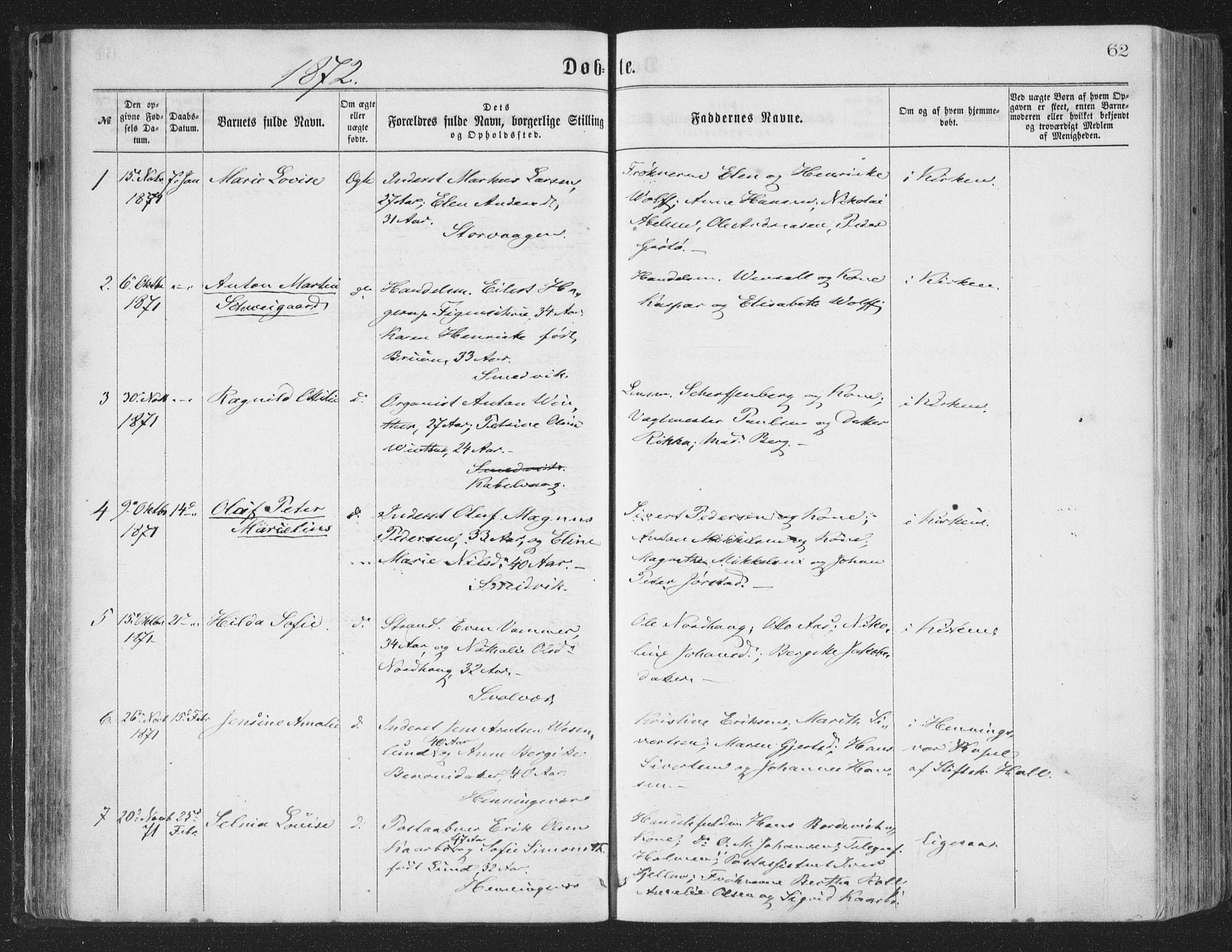 Ministerialprotokoller, klokkerbøker og fødselsregistre - Nordland, SAT/A-1459/874/L1057: Parish register (official) no. 874A01, 1866-1877, p. 62