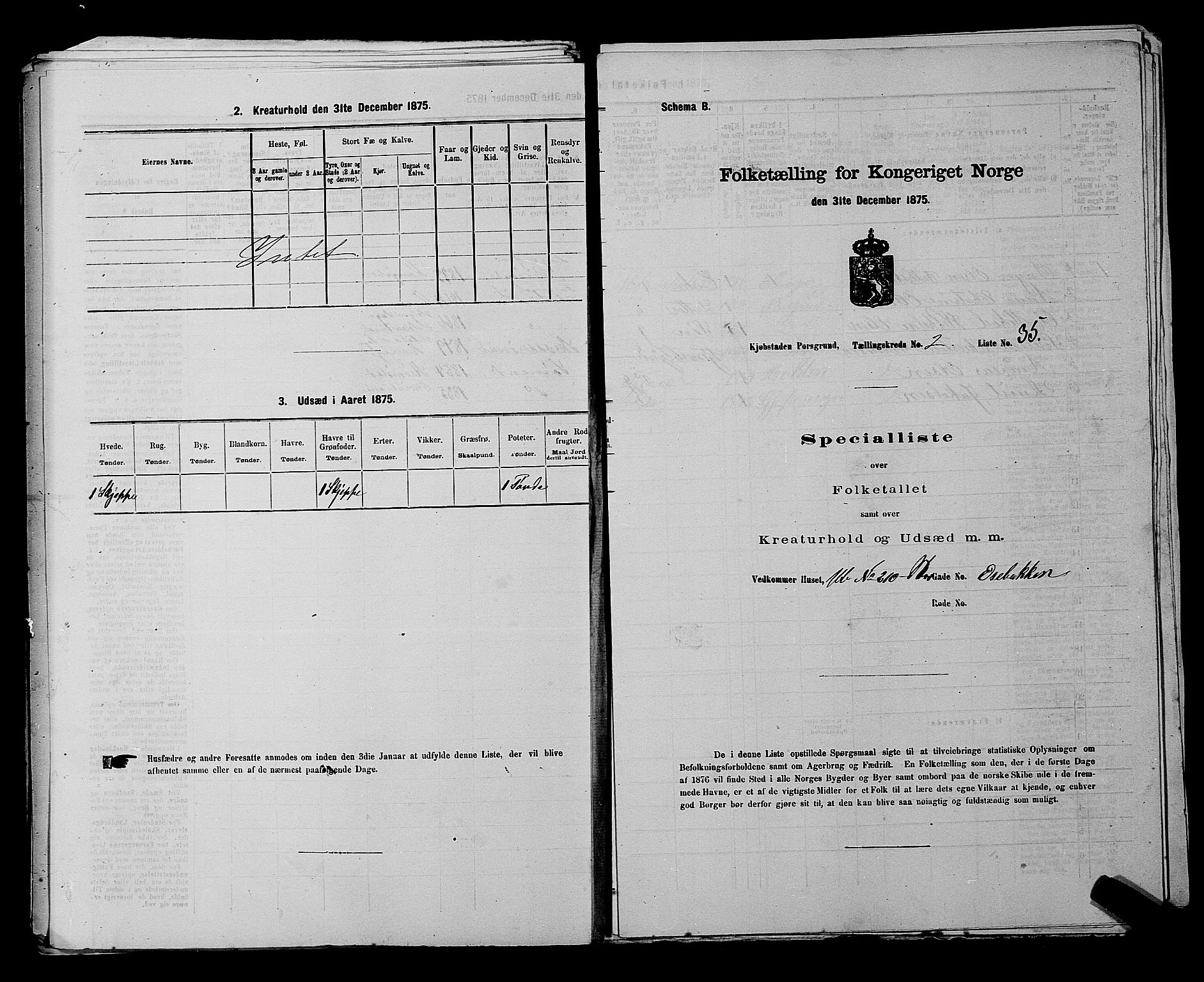 SAKO, 1875 census for 0805P Porsgrunn, 1875, p. 103