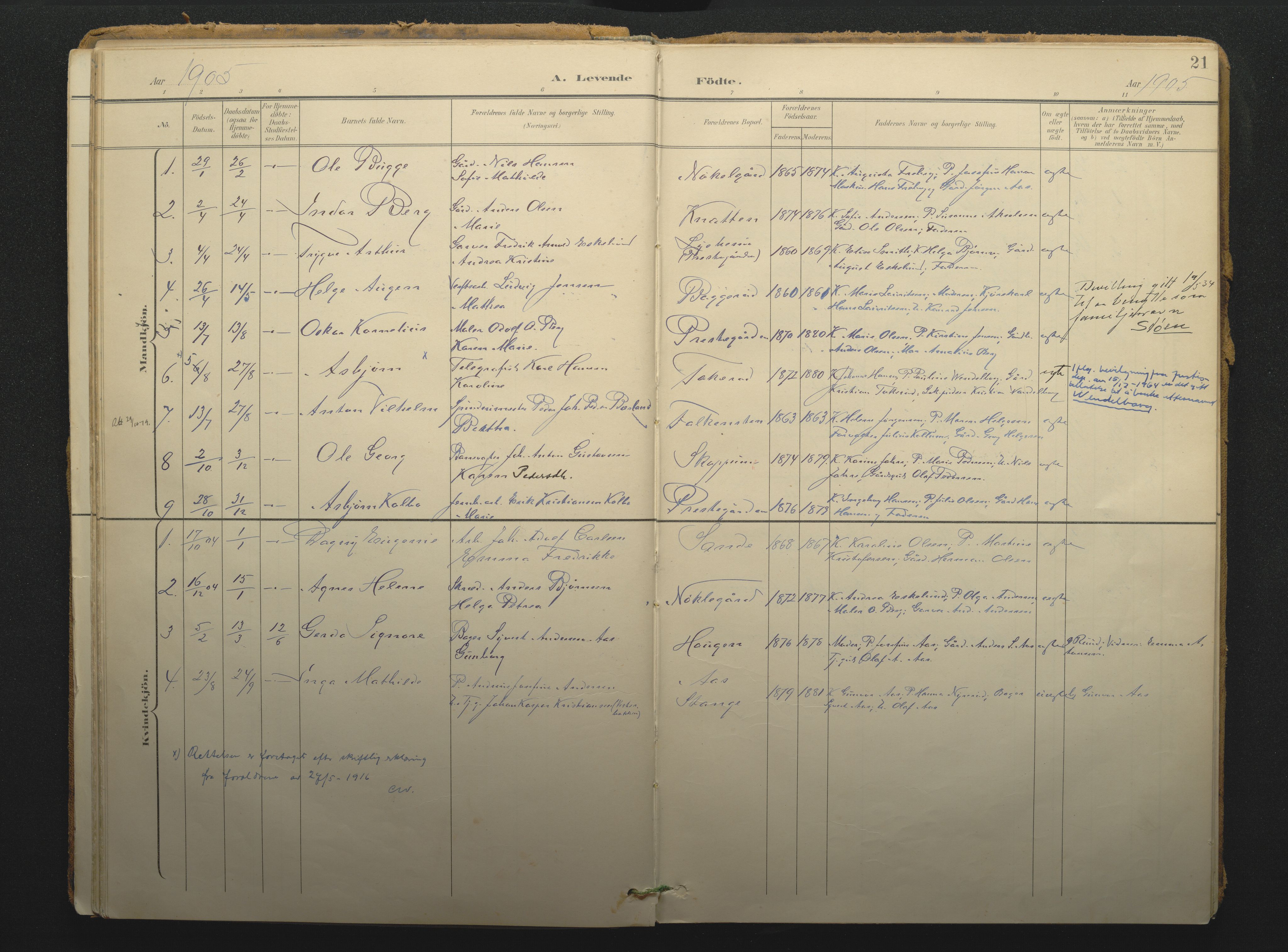 Borre kirkebøker, AV/SAKO-A-338/F/Fc/L0003: Parish register (official) no. III 3, 1896-1919, p. 21