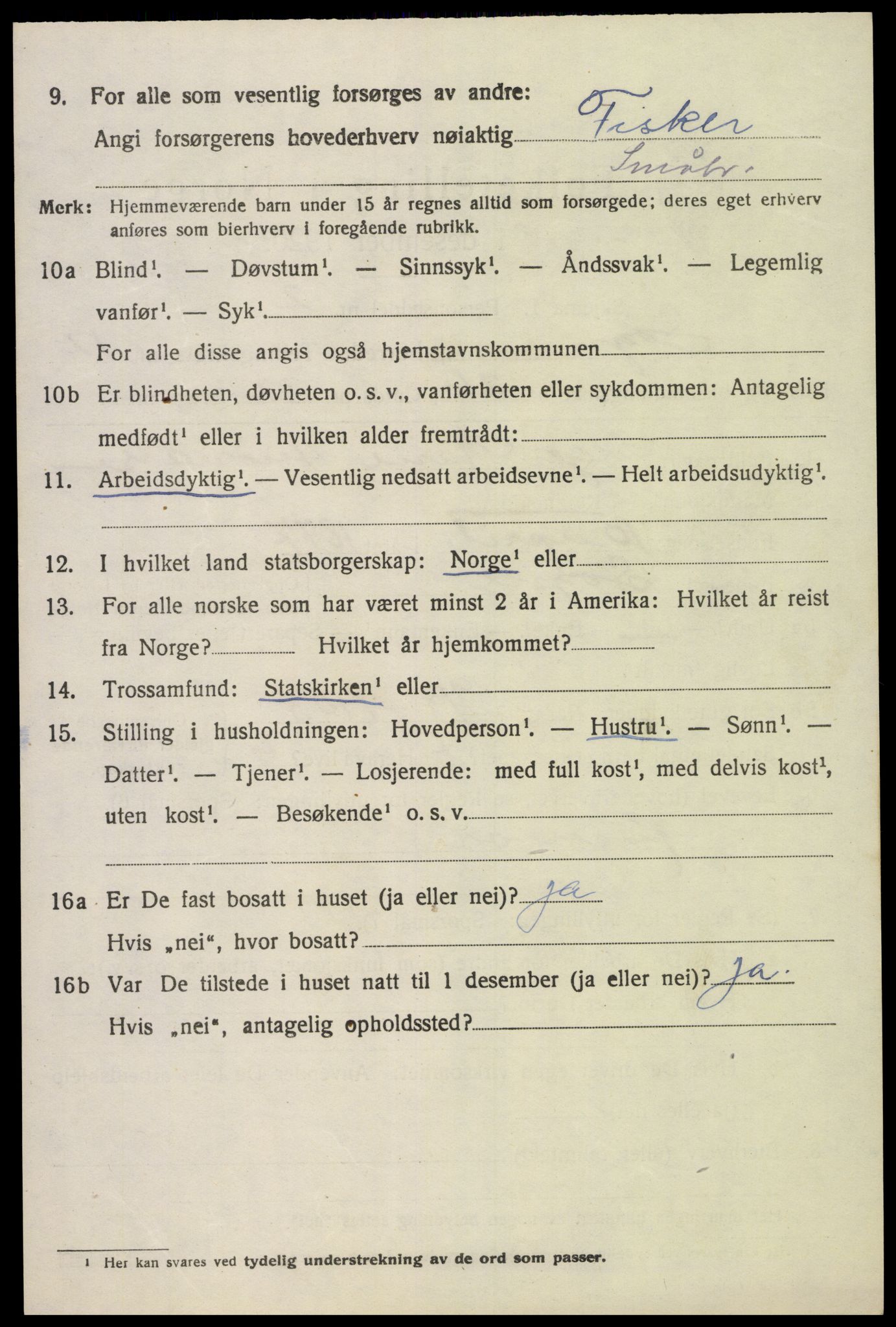 SAK, 1920 census for Søgne, 1920, p. 6180
