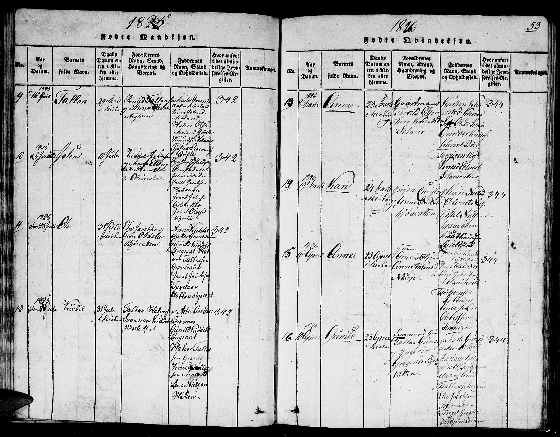 Gjerstad sokneprestkontor, AV/SAK-1111-0014/F/Fb/Fbb/L0001: Parish register (copy) no. B 1, 1813-1863, p. 53