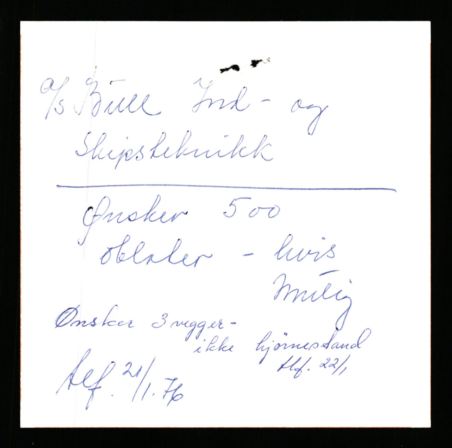 Pa 1716 - Stiftelsen Offshore Northern Seas, AV/SAST-A-102319/F/Fb/L0001: Søknadsskjemaer, 1974-1976, p. 1058