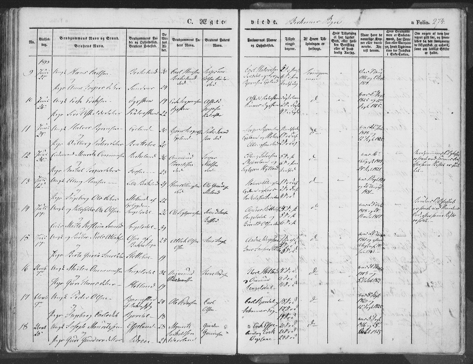 Helleland sokneprestkontor, AV/SAST-A-101810: Parish register (official) no. A 6.1, 1834-1863, p. 274