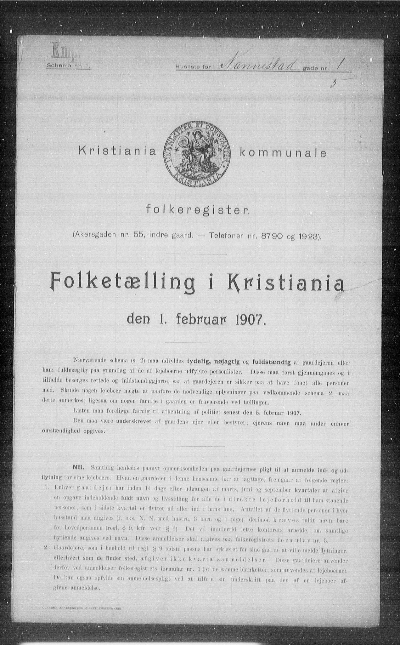 OBA, Municipal Census 1907 for Kristiania, 1907, p. 35269