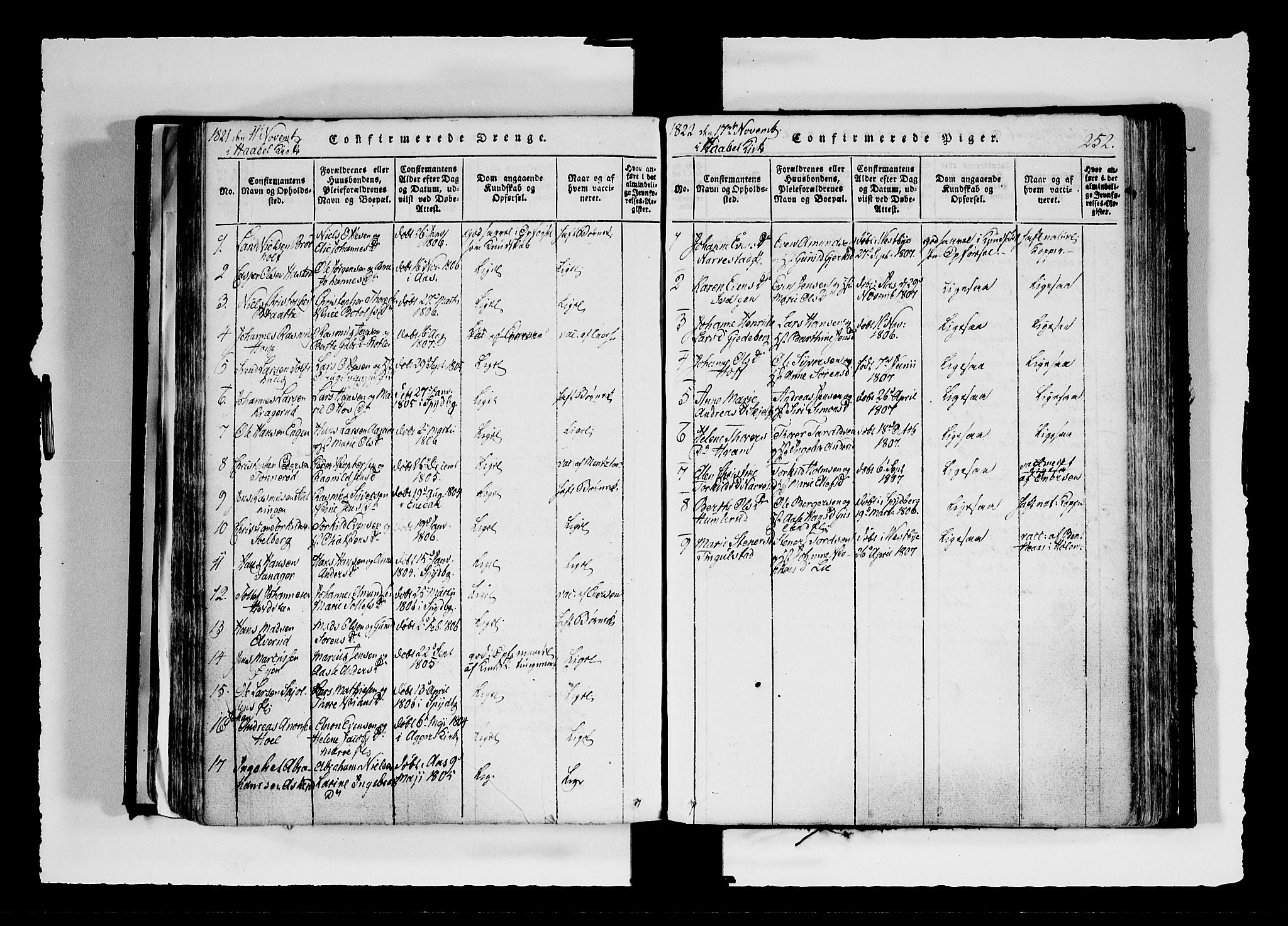 Hobøl prestekontor Kirkebøker, AV/SAO-A-2002/F/Fa/L0002: Parish register (official) no. I 2, 1814-1841, p. 252