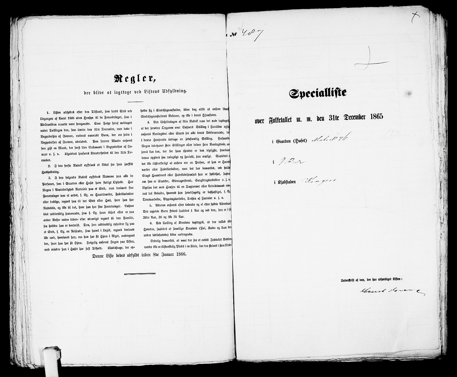 RA, 1865 census for Kragerø/Kragerø, 1865, p. 990