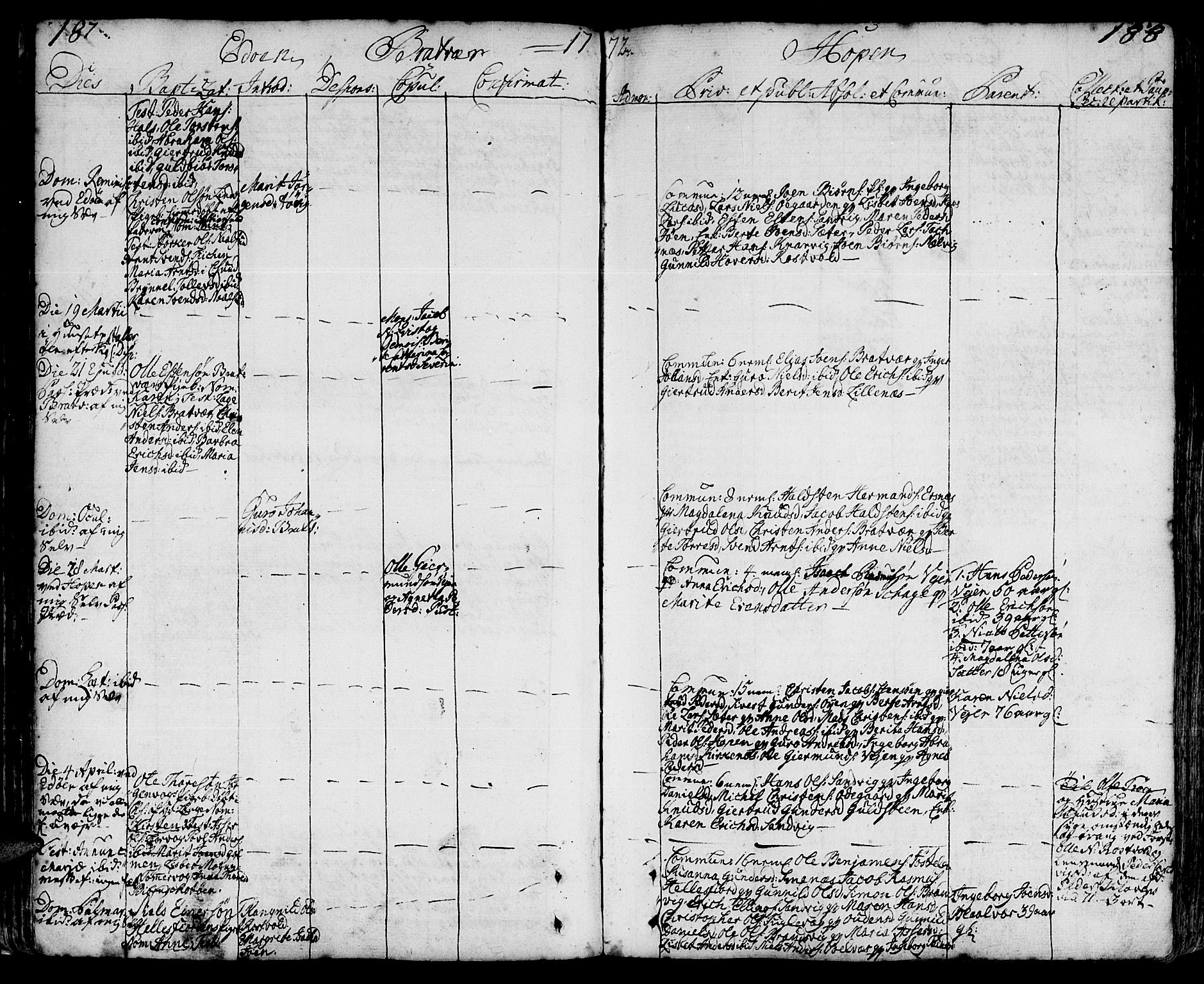 Ministerialprotokoller, klokkerbøker og fødselsregistre - Møre og Romsdal, AV/SAT-A-1454/581/L0932: Parish register (official) no. 581A02, 1767-1823, p. 187-188