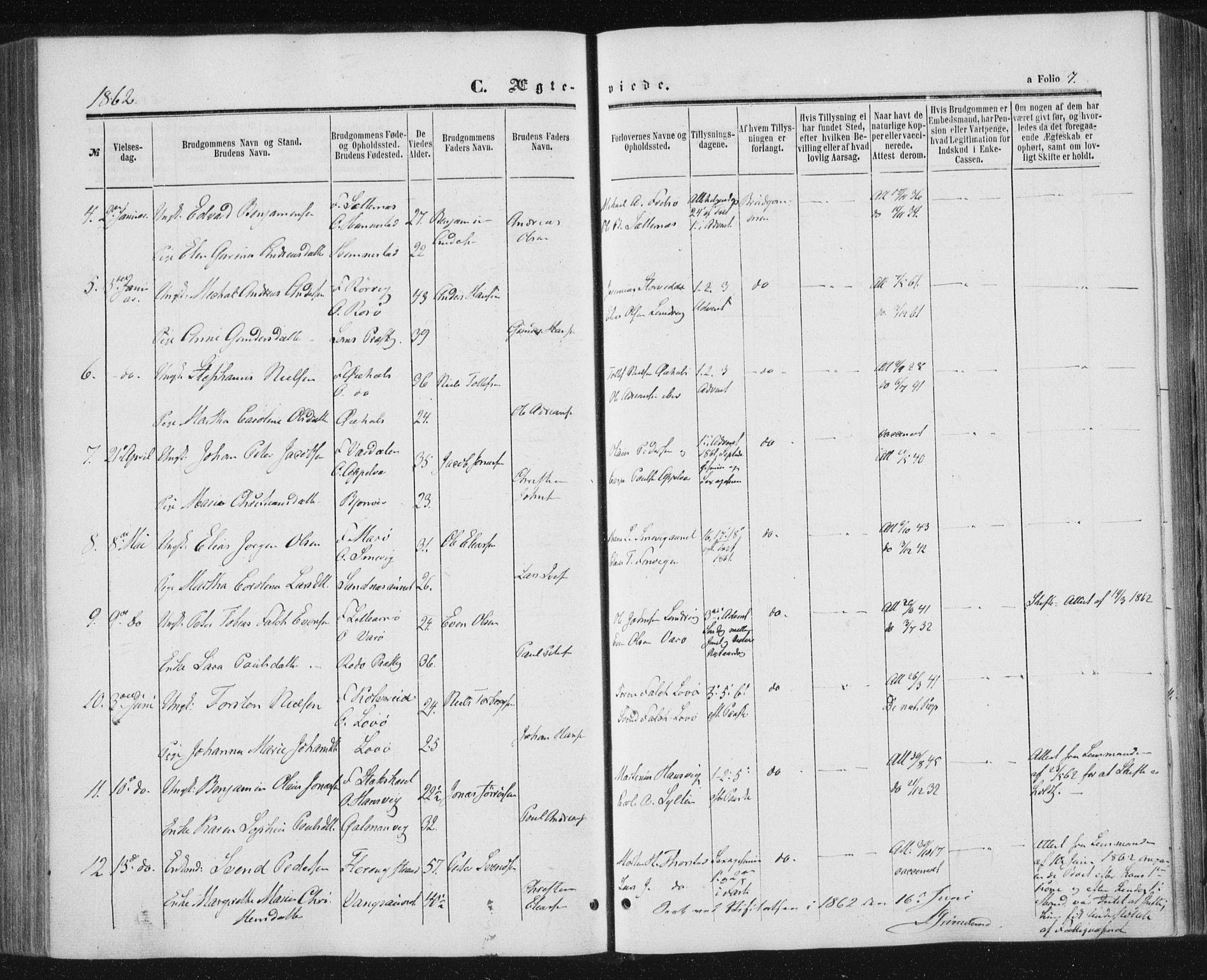 Ministerialprotokoller, klokkerbøker og fødselsregistre - Nord-Trøndelag, SAT/A-1458/784/L0670: Parish register (official) no. 784A05, 1860-1876, p. 7