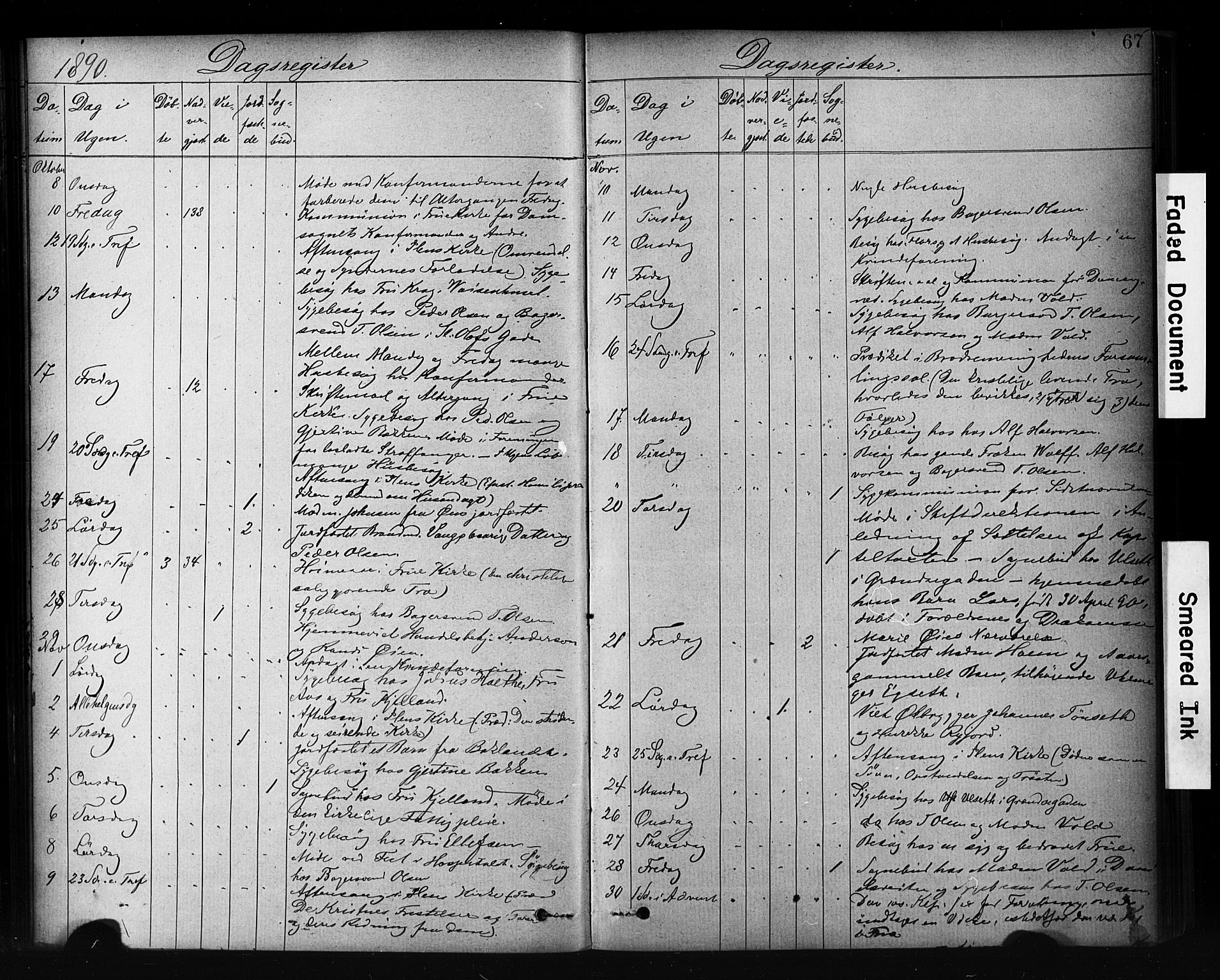 Ministerialprotokoller, klokkerbøker og fødselsregistre - Sør-Trøndelag, SAT/A-1456/601/L0071: Curate's parish register no. 601B04, 1882-1931, p. 67
