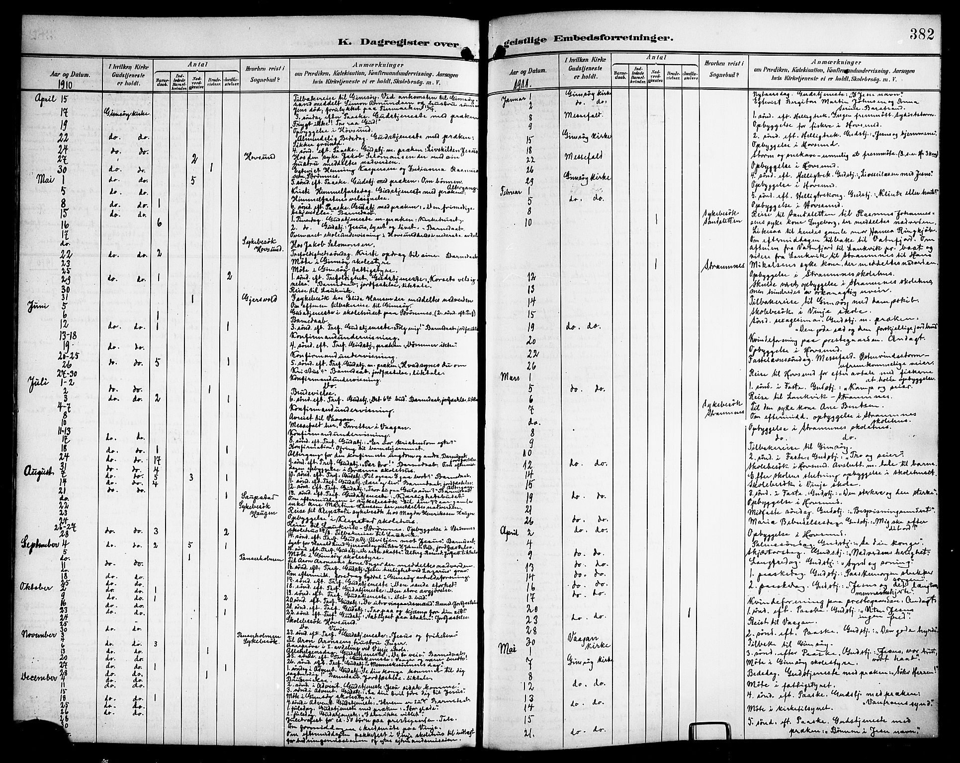 Ministerialprotokoller, klokkerbøker og fødselsregistre - Nordland, AV/SAT-A-1459/876/L1105: Parish register (copy) no. 876C04, 1896-1914, p. 382