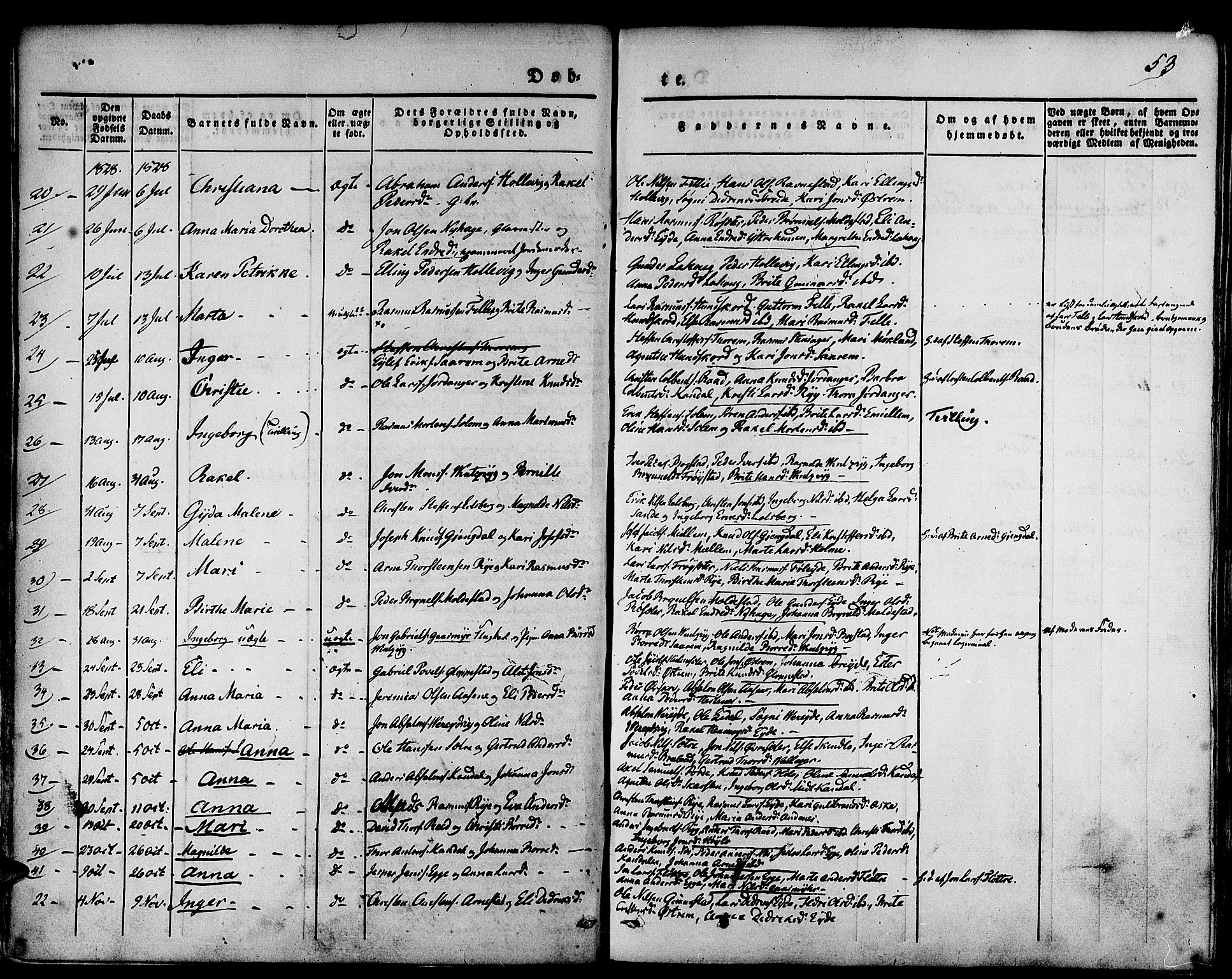 Gloppen sokneprestembete, SAB/A-80101/H/Haa/Haaa/L0007: Parish register (official) no. A 7, 1827-1837, p. 53