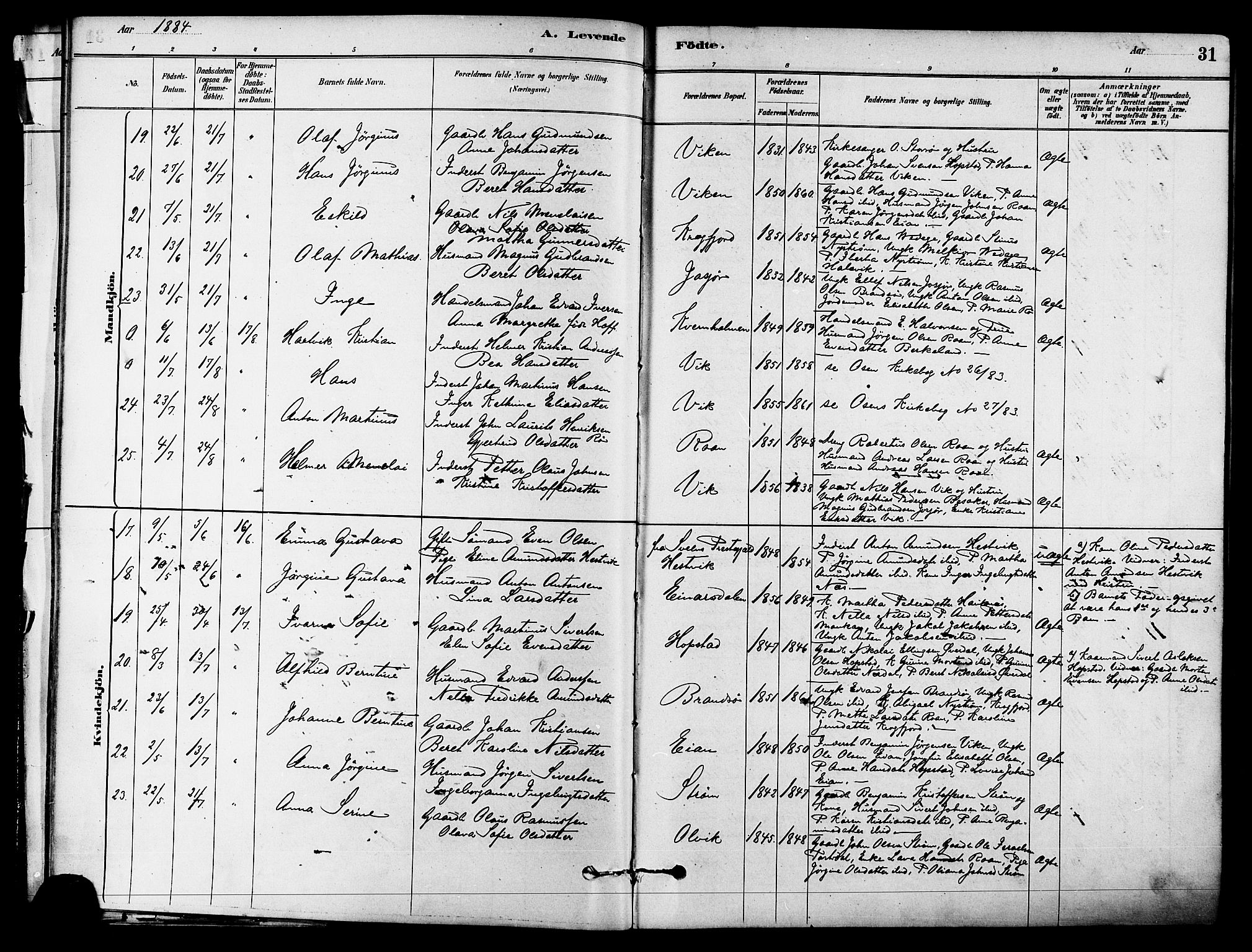 Ministerialprotokoller, klokkerbøker og fødselsregistre - Sør-Trøndelag, AV/SAT-A-1456/657/L0707: Parish register (official) no. 657A08, 1879-1893, p. 31