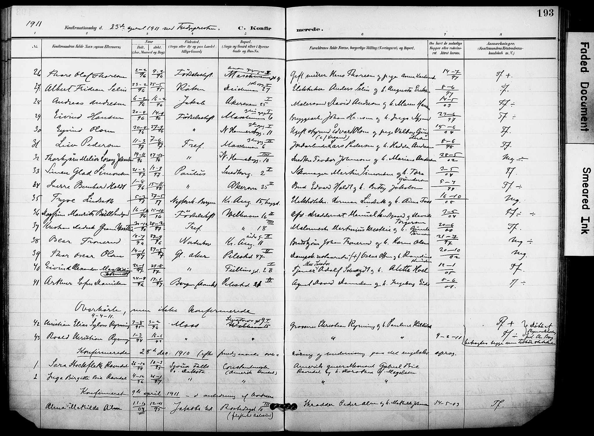 Trefoldighet prestekontor Kirkebøker, AV/SAO-A-10882/F/Fb/L0004: Parish register (official) no. II 4, 1896-1915, p. 193