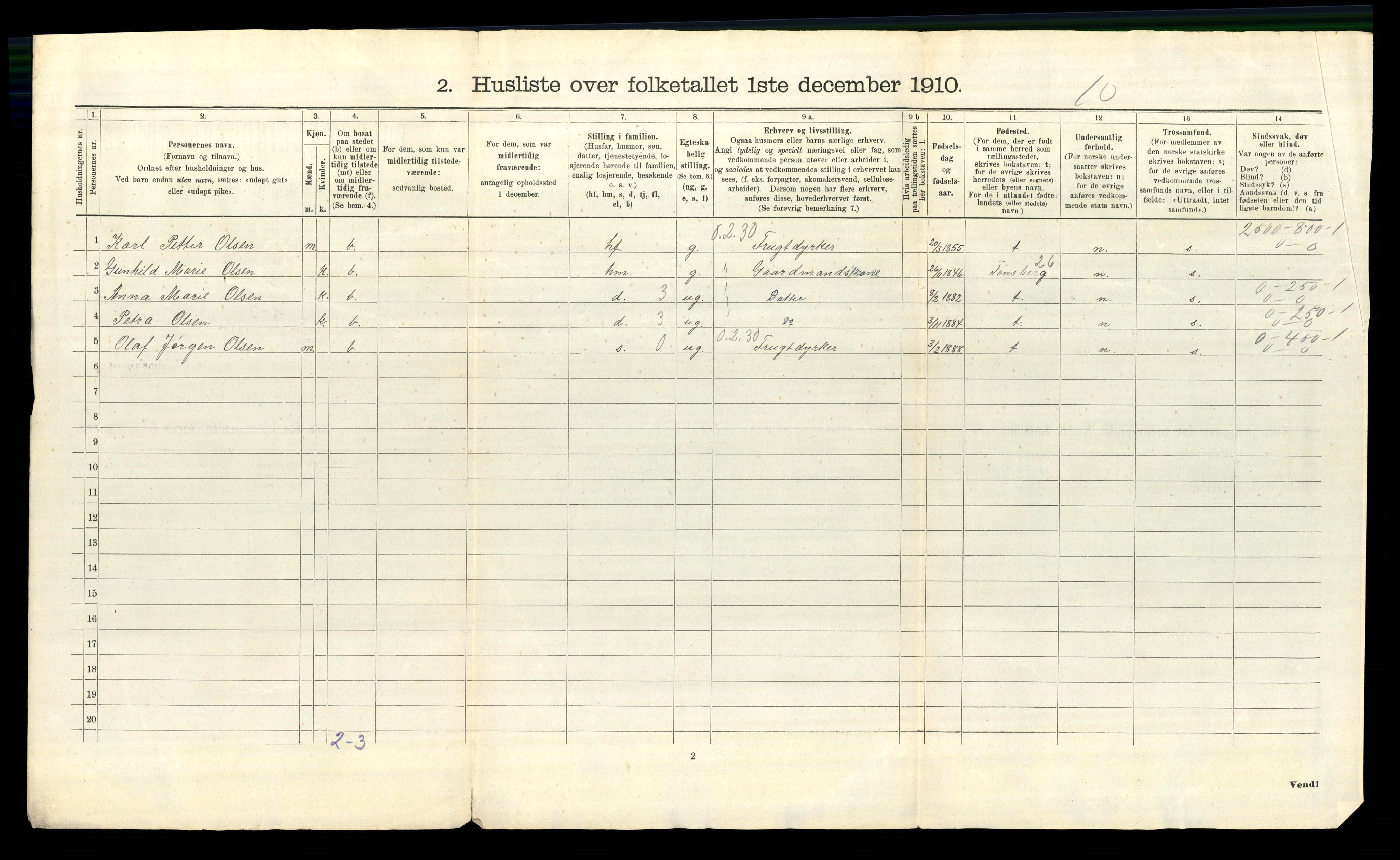 RA, 1910 census for Berg, 1910, p. 46