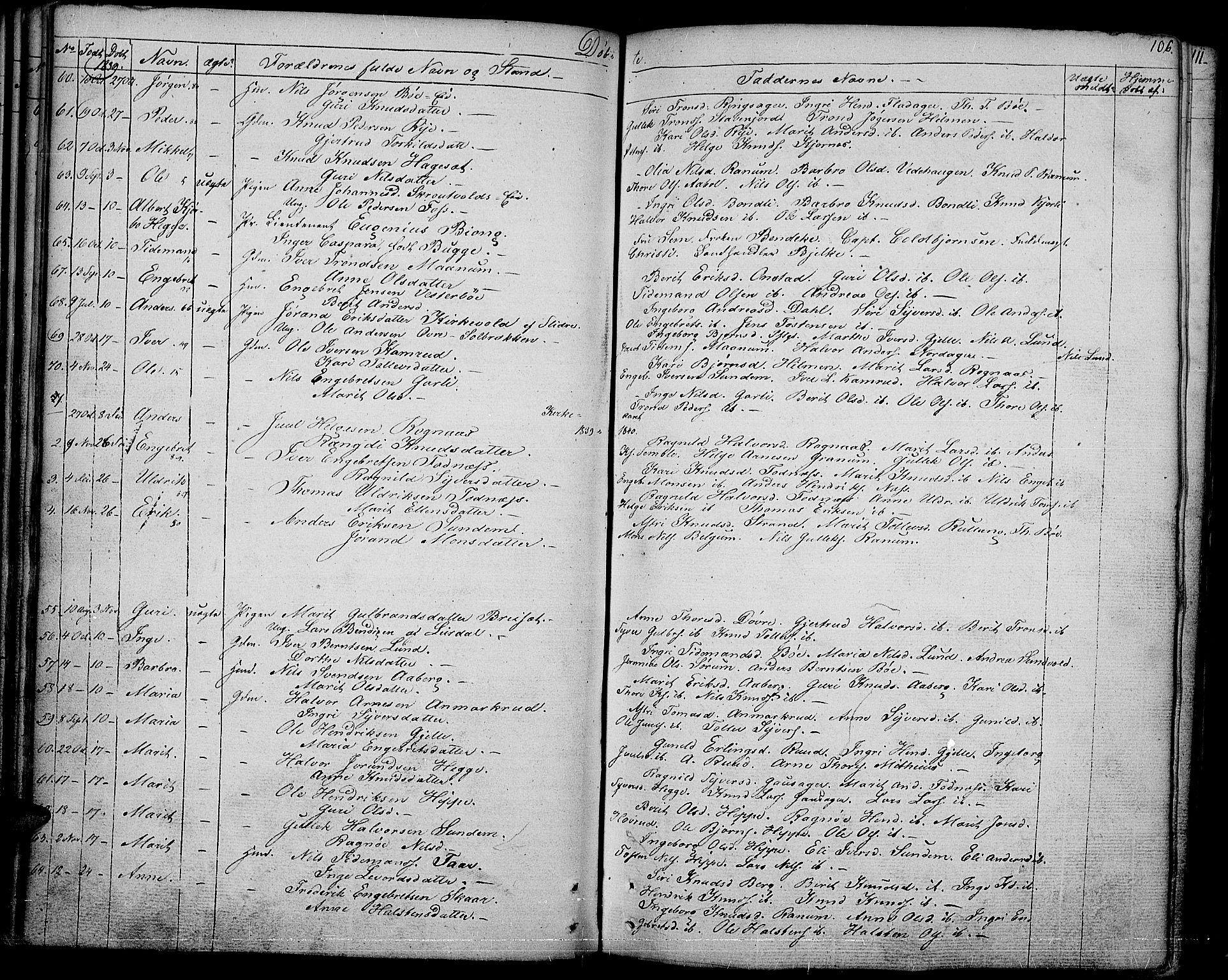 Nord-Aurdal prestekontor, SAH/PREST-132/H/Ha/Haa/L0003: Parish register (official) no. 3, 1828-1841, p. 106