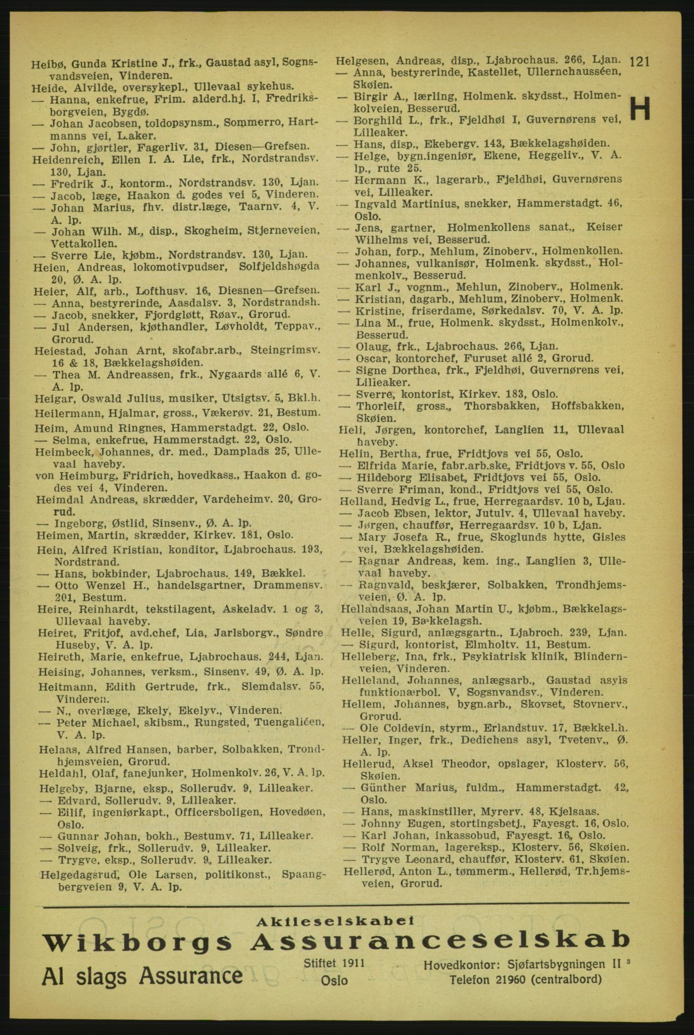 Aker adressebok/adressekalender, PUBL/001/A/004: Aker adressebok, 1929, p. 121