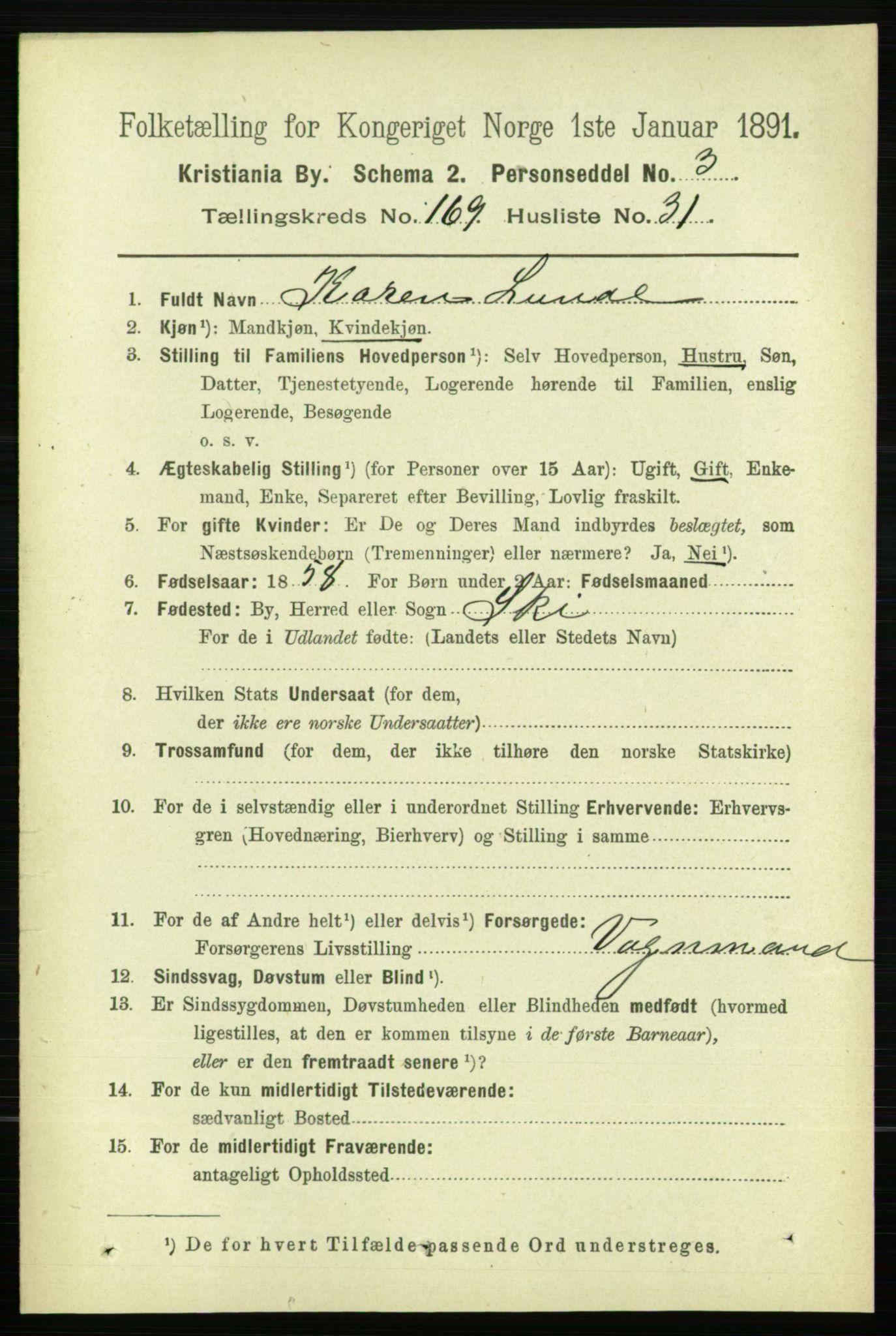 RA, 1891 census for 0301 Kristiania, 1891, p. 99289