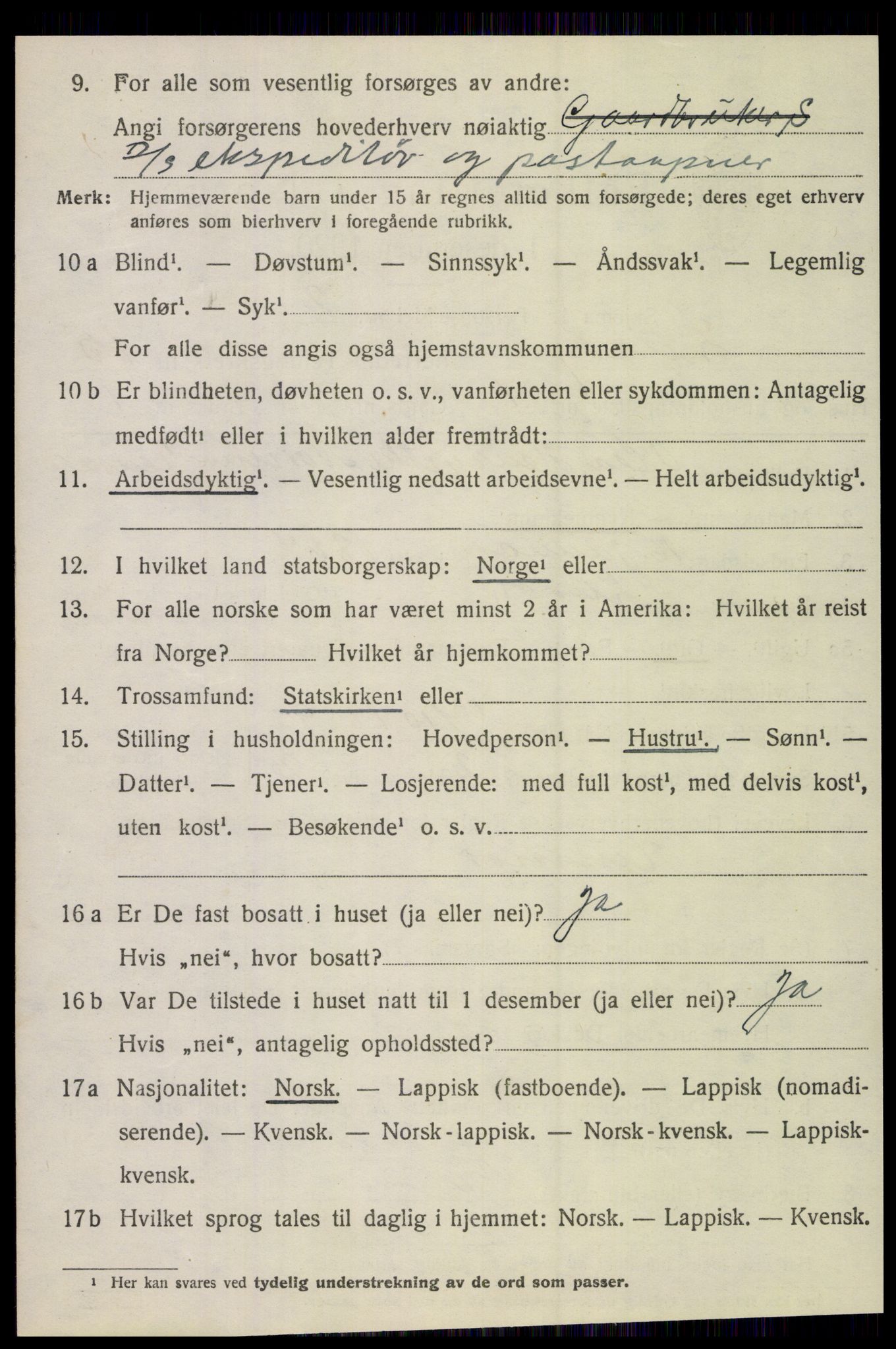 SAT, 1920 census for Lurøy, 1920, p. 5646