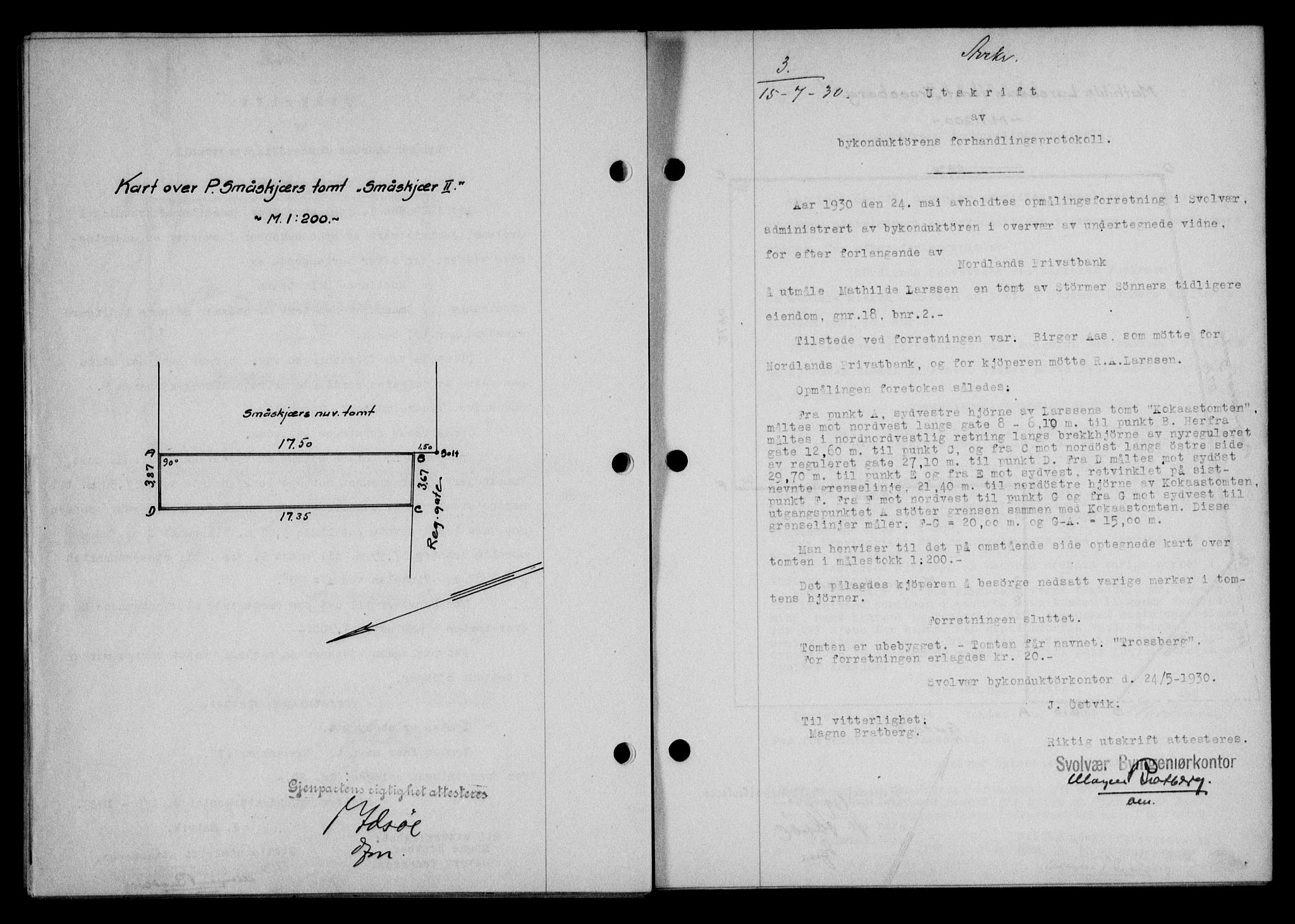 Lofoten sorenskriveri, SAT/A-0017/1/2/2C/L0022b: Mortgage book no. 22b, 1930-1930, Deed date: 15.07.1930