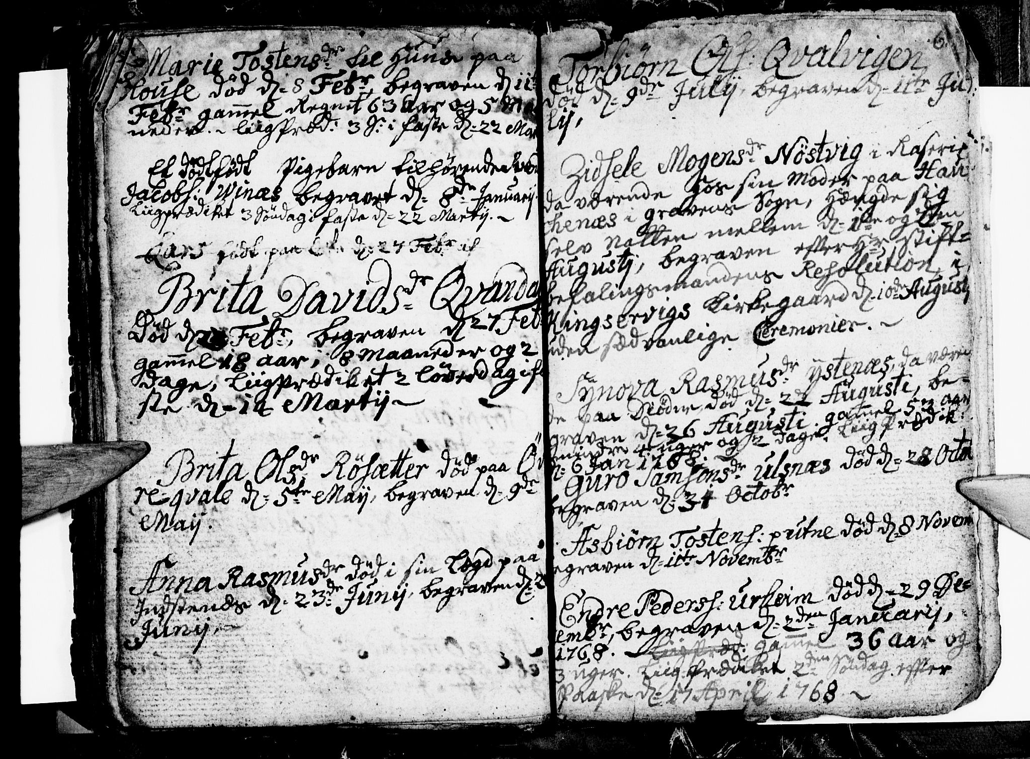 Ullensvang sokneprestembete, AV/SAB-A-78701/H/Hab: Parish register (copy) no. E 1, 1766-1769, p. 60-61