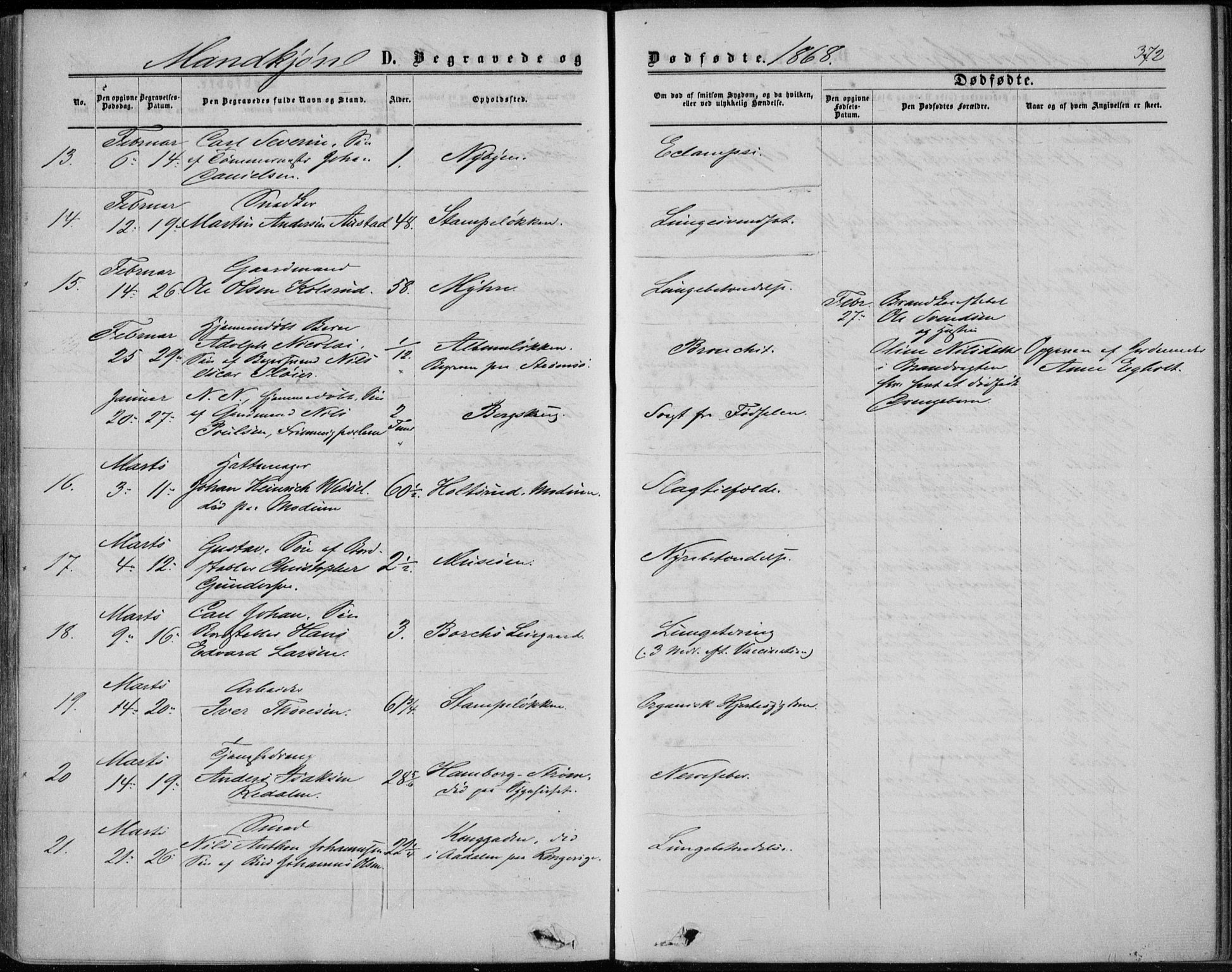 Bragernes kirkebøker, AV/SAKO-A-6/F/Fb/L0003: Parish register (official) no. II 3, 1860-1868, p. 372