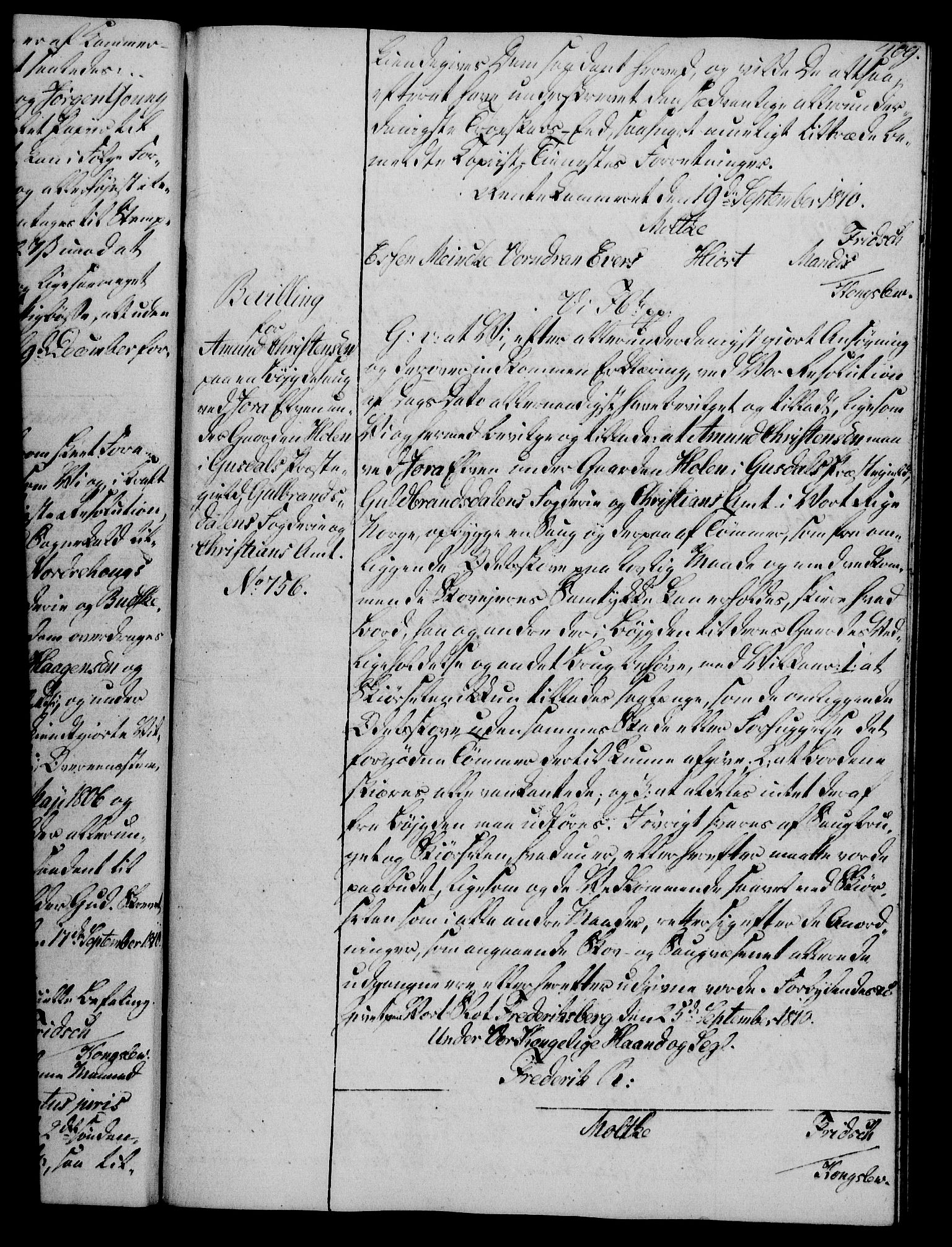 Rentekammeret, Kammerkanselliet, RA/EA-3111/G/Gg/Gga/L0019: Norsk ekspedisjonsprotokoll med register (merket RK 53.19), 1807-1810, p. 409