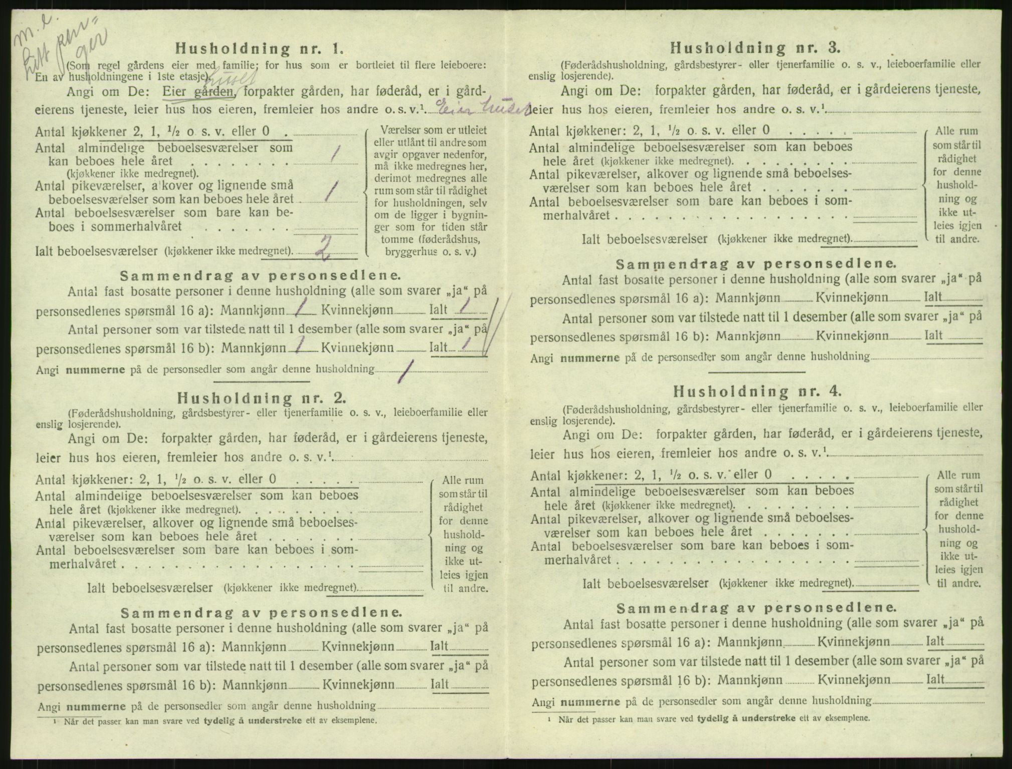 SAT, 1920 census for Sunndal, 1920, p. 581